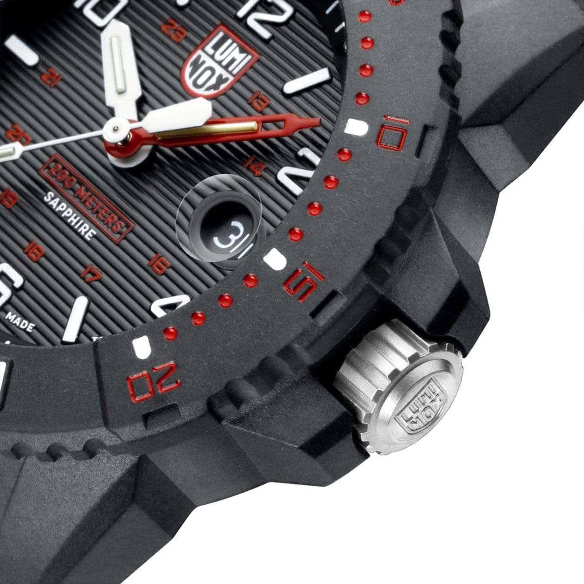 Luminox Navy SEAL 3600 Serie Quarz Schwarzes Zifferblatt Gummiarmband Herren Uhr XS.3615