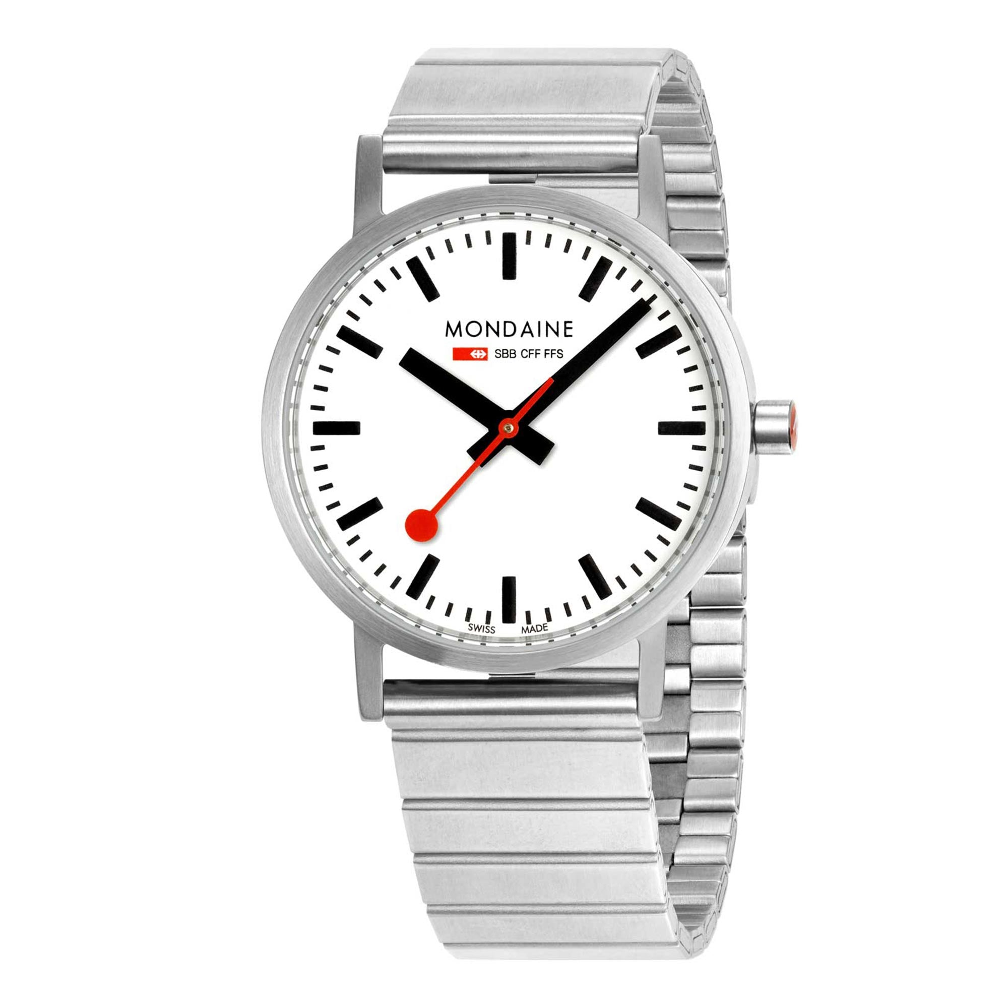 Mondaine Classic Quartz Weißes Zifferblatt Edelstahlarmband Damen Uhr A660.30314.16SBJ