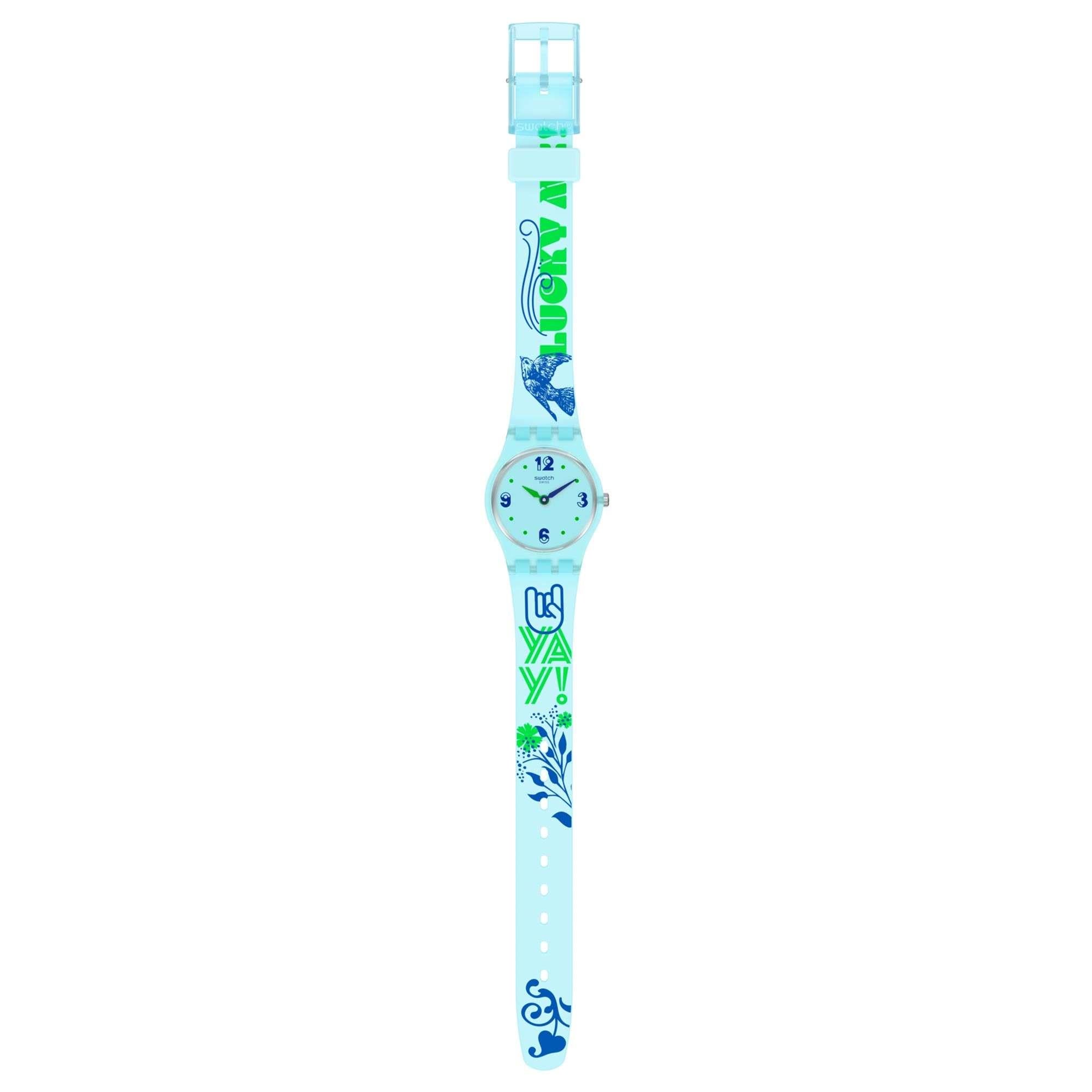Swatch Original Gent Quarz Blaues Zifferblatt Blaues Silikonarmband LN157