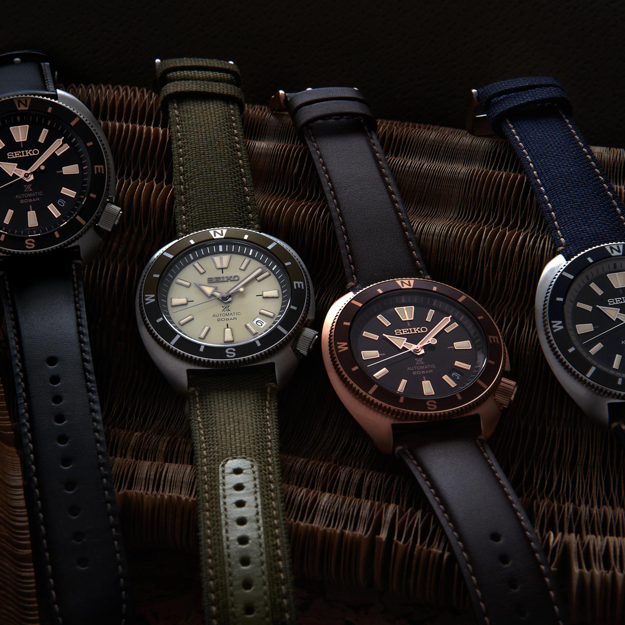 Seiko Prospex Tortoise Automatikwerk Blaues Zifferblatt Polyesterarmband Herren Uhr SRPG15K1