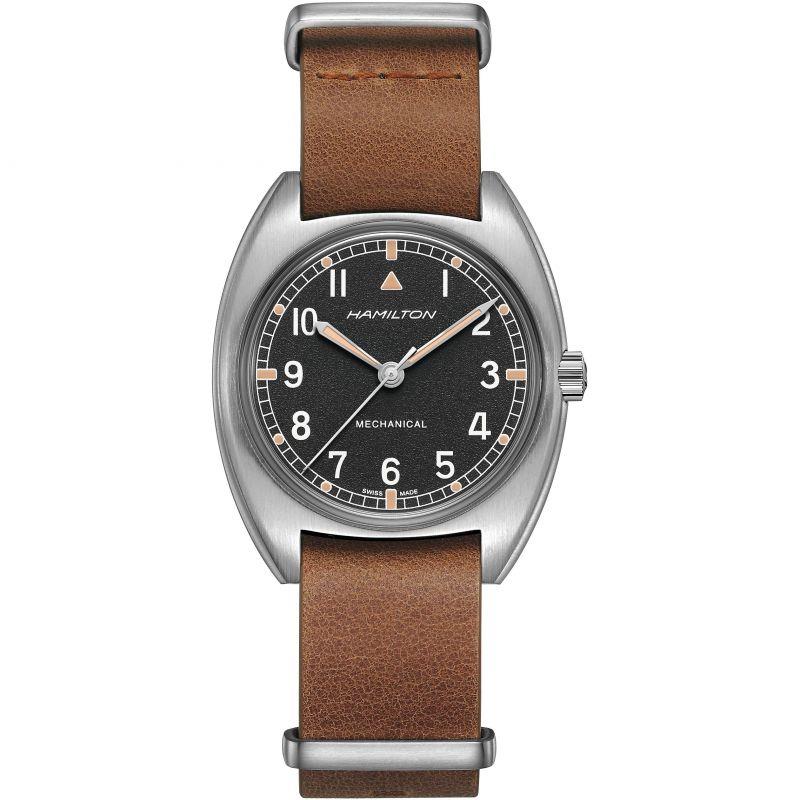 Hamilton Khaki Aviation 36mm Pilot Pioneer Schwarzes Zifferblatt NATO Herren Mechanische Uhr H76419531