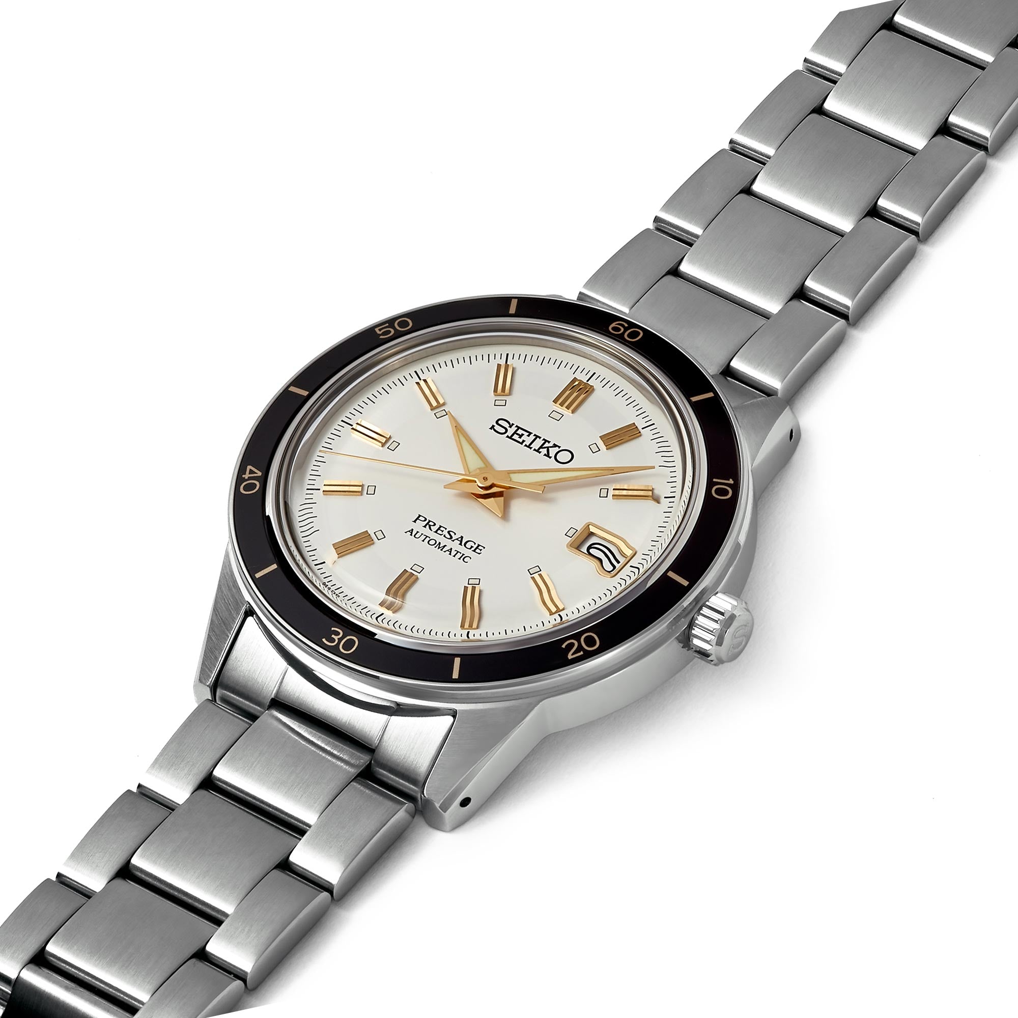 Seiko Presage Style 60's Automatic White Dial Stainless Steel Bracelet Men's Watch SRPG03J1