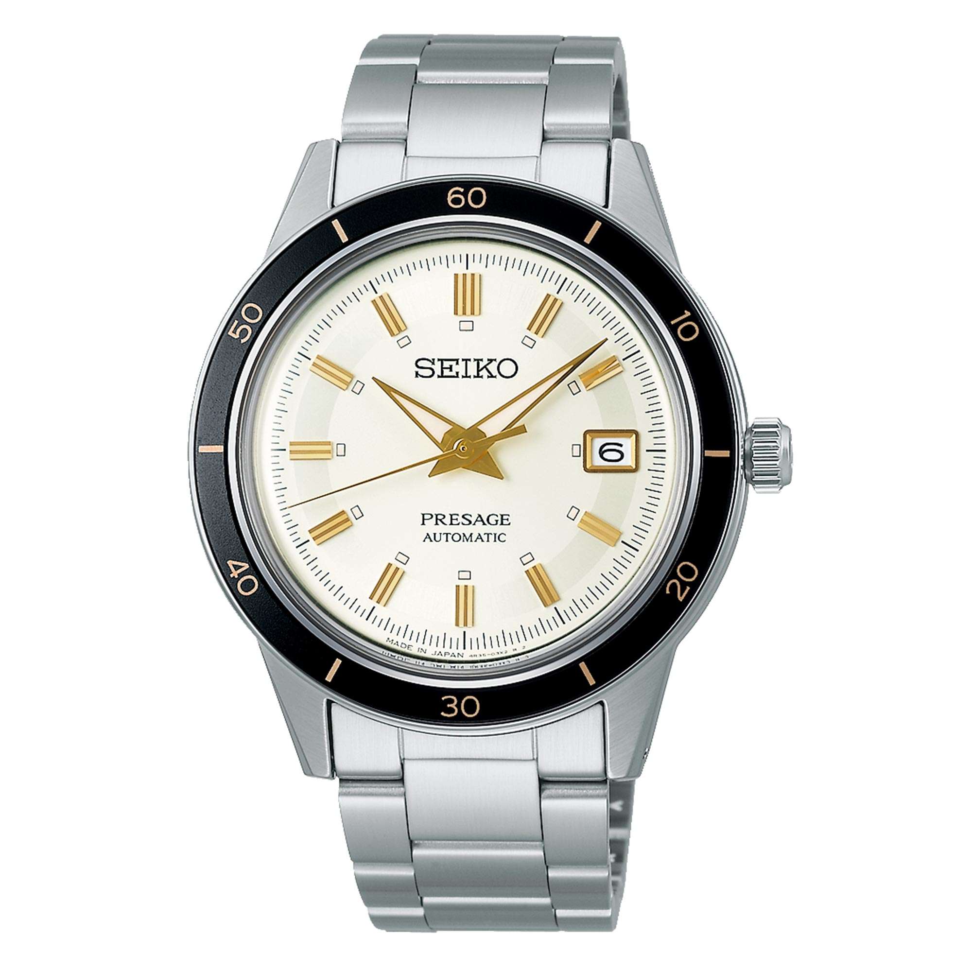 Seiko Presage Style 60's Automatic White Dial Stainless Steel Bracelet Men's Watch SRPG03J1