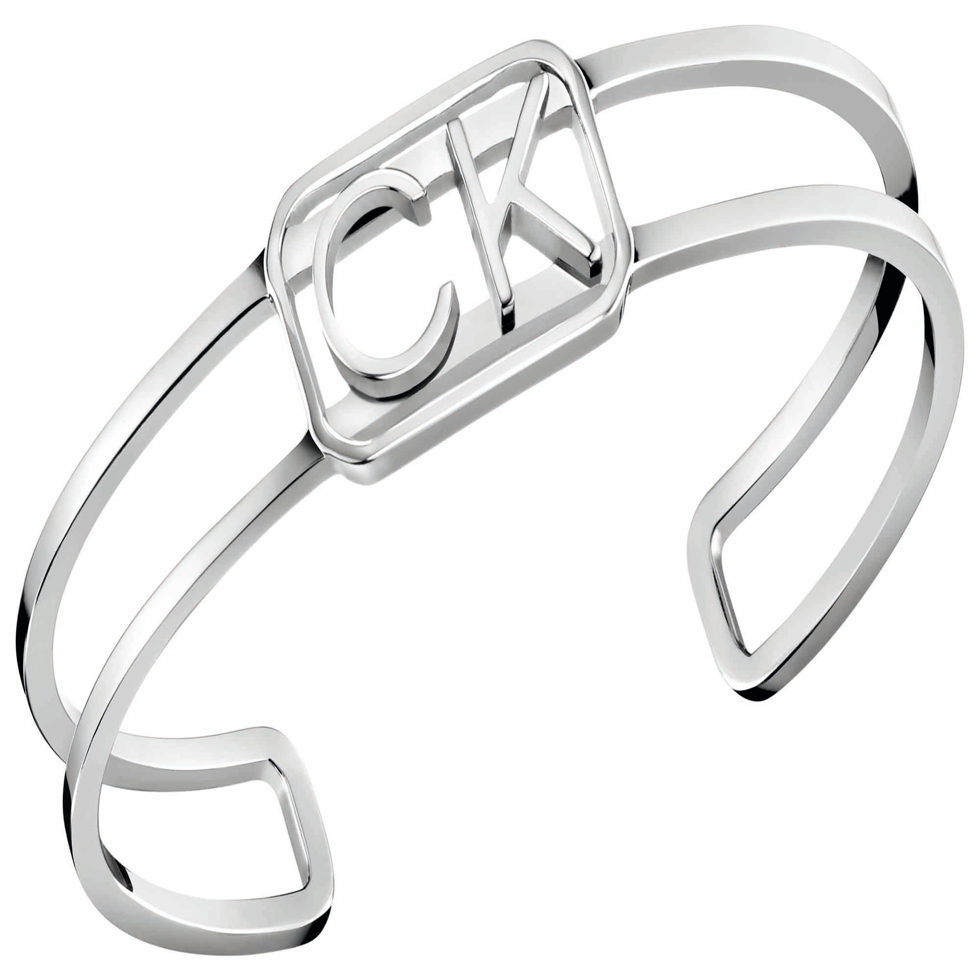 Calvin Klein Dashing Stainless Steel Open Bangle Ladies Jewelry KJDSMF00010M