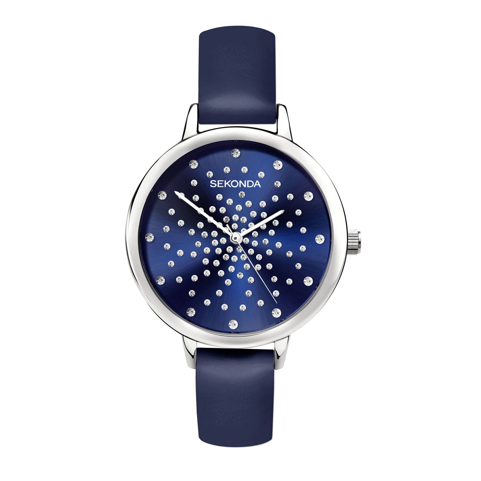 Sekonda Editions Quartz Blaues Zifferblatt Blaues Lederarmband Damenarmbanduhr 2944