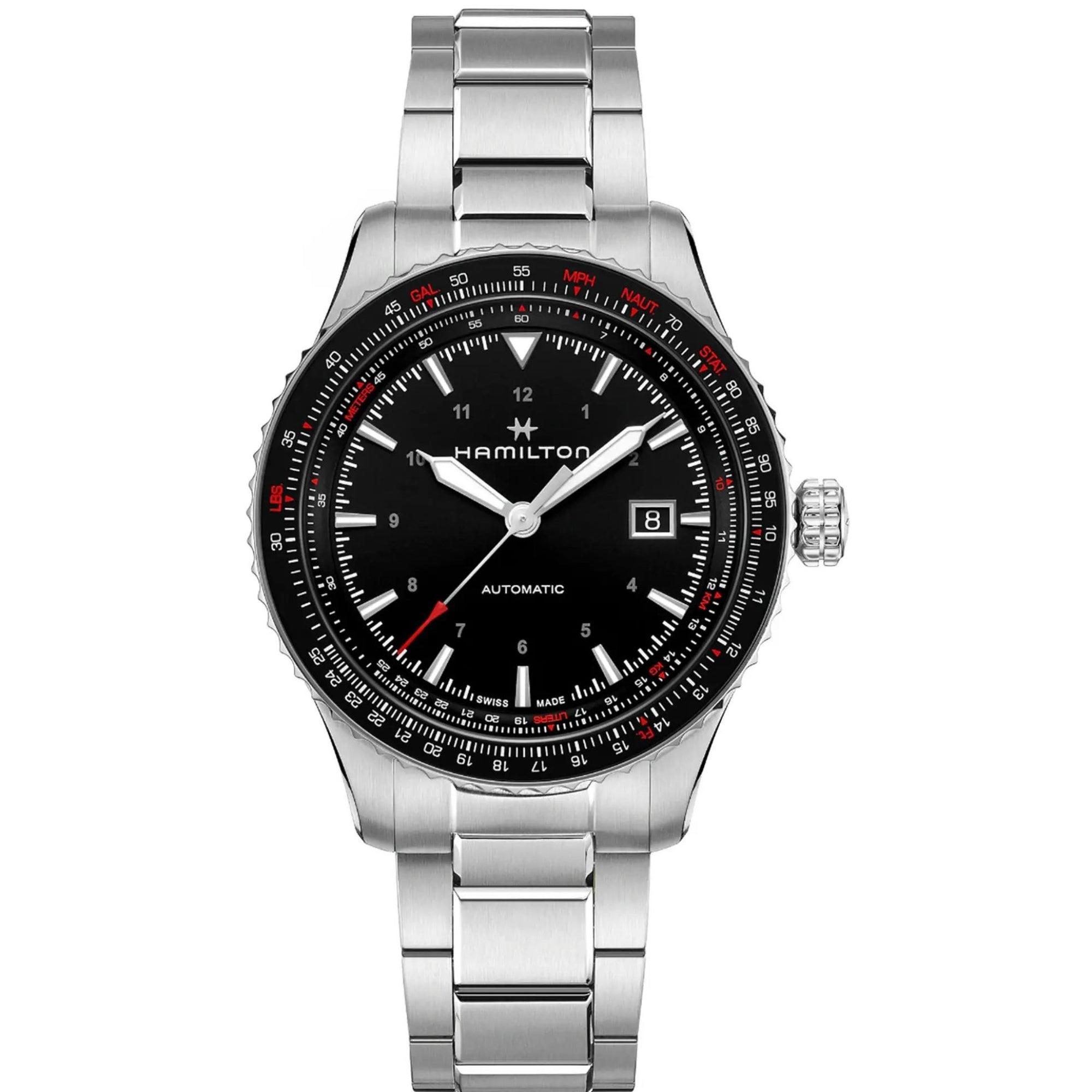 Hamilton Khaki Aviation 42mm Black Dial Steel Mens Automatic Watch H76615130