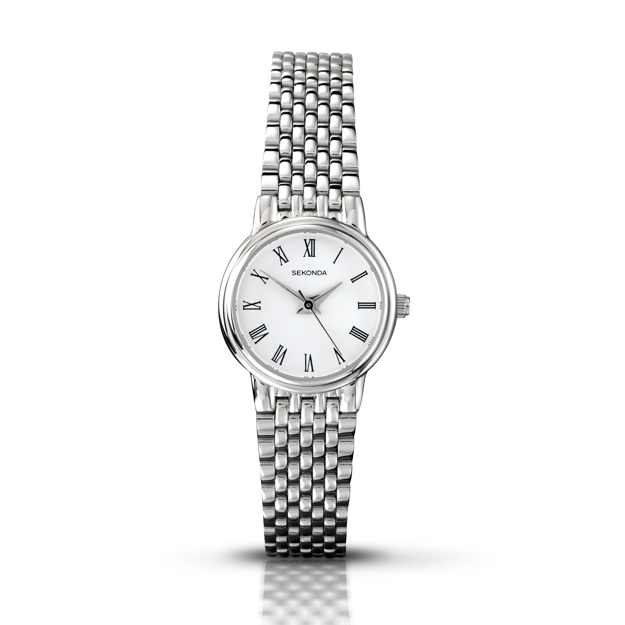Sekonda Quartz White Dial Stainless Steel Bracelet Ladies Watch 4089