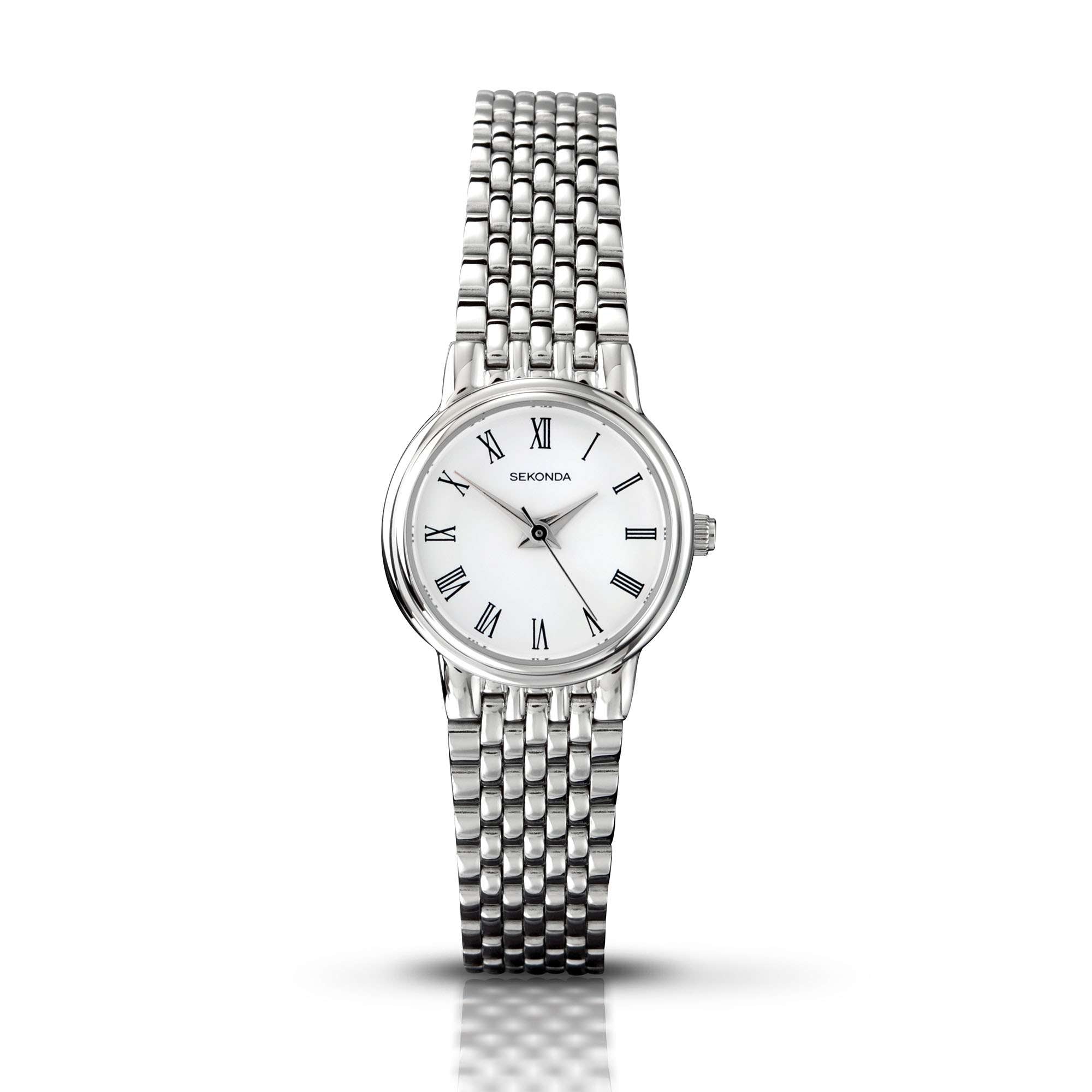 Sekonda Quartz White Dial Stainless Steel Bracelet Ladies Watch 4089