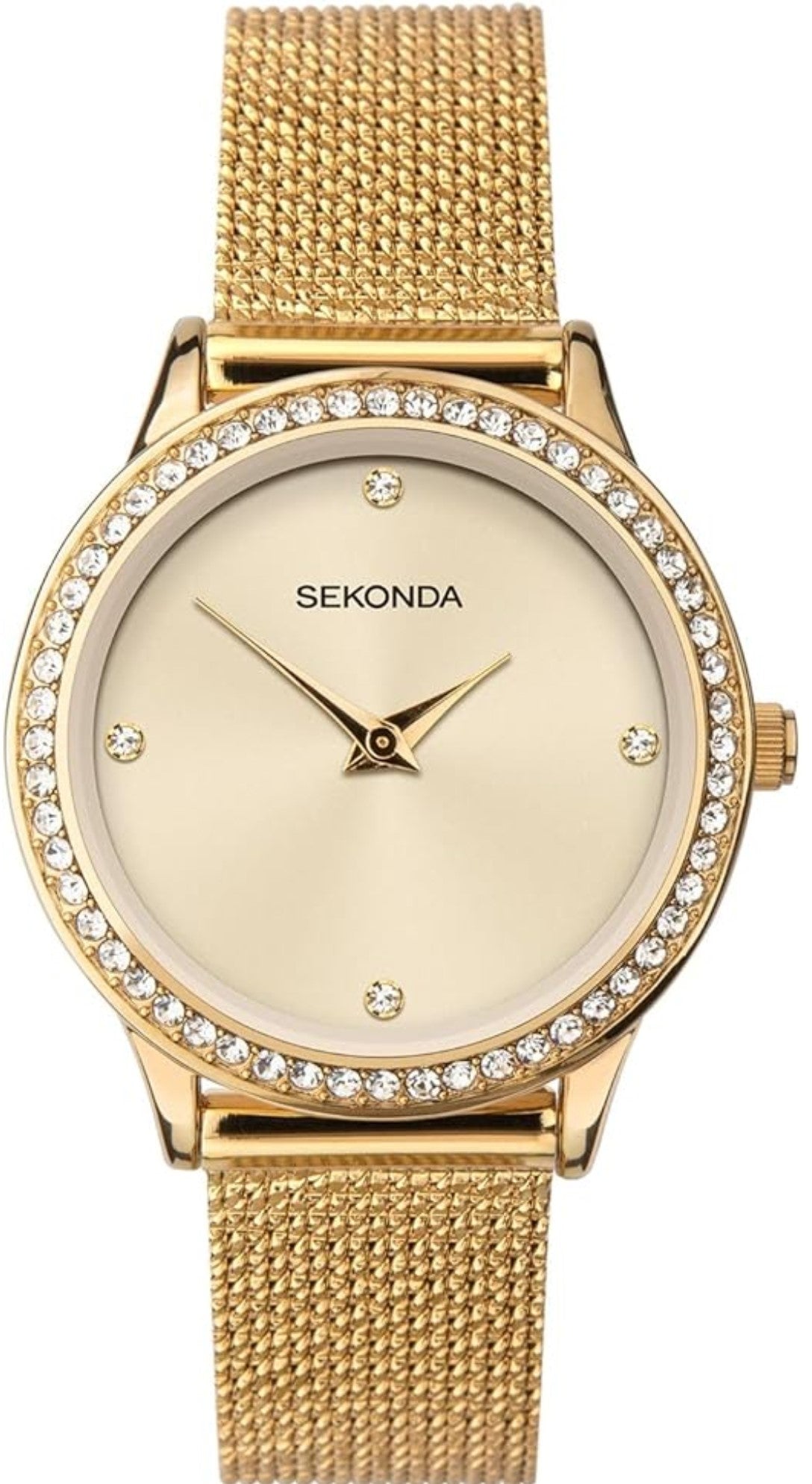 Sekonda Classic Quartz Gold Dial Gold PVD Stainless Steel Bracelet Ladies Watch 40083
