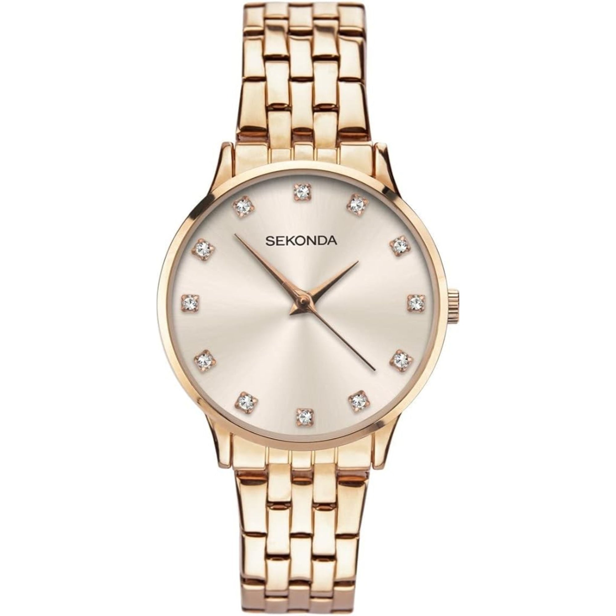 Sekonda Classic Quartz Roségold Zifferblatt Roségold PVD Edelstahlarmband Damenarmbanduhr 2961