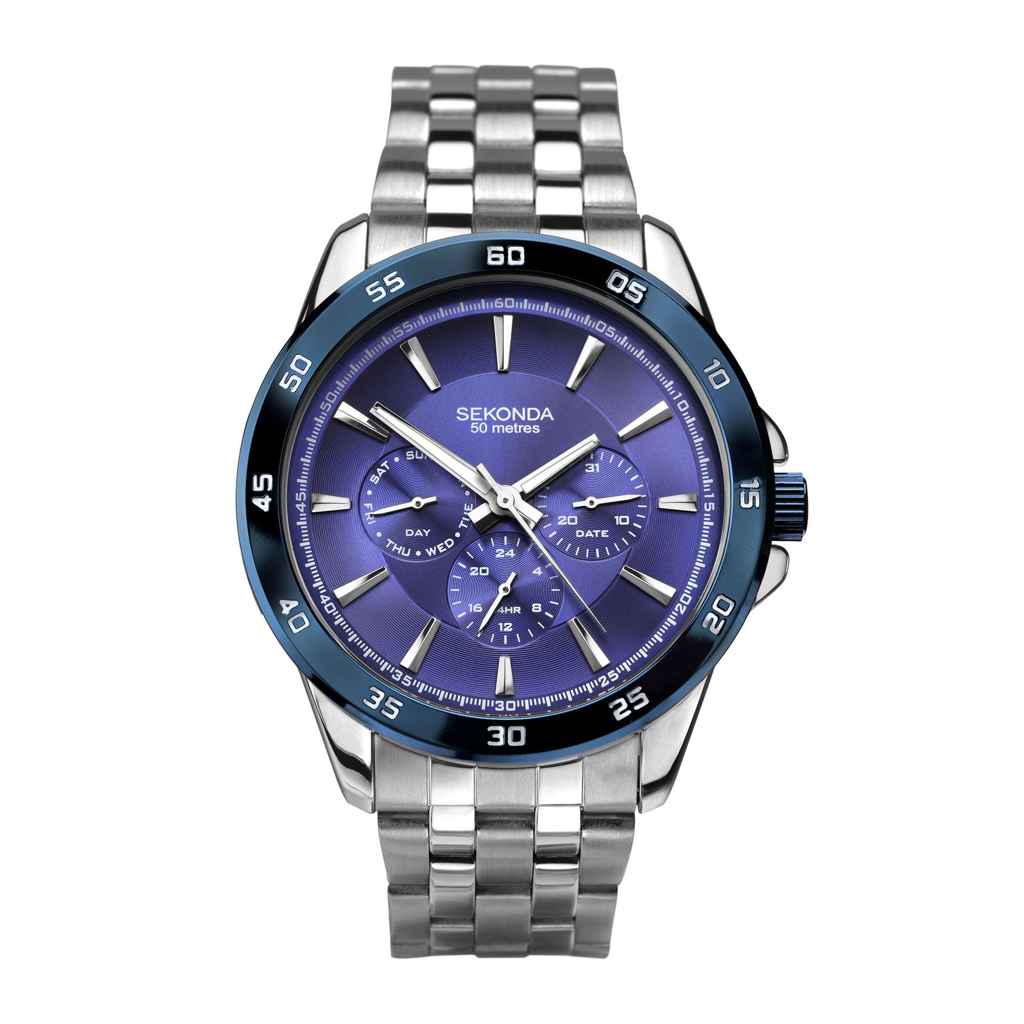 Sekonda Sports Quarz Lila Zifferblatt Edelstahlarmband Herren Uhr 1391.00
