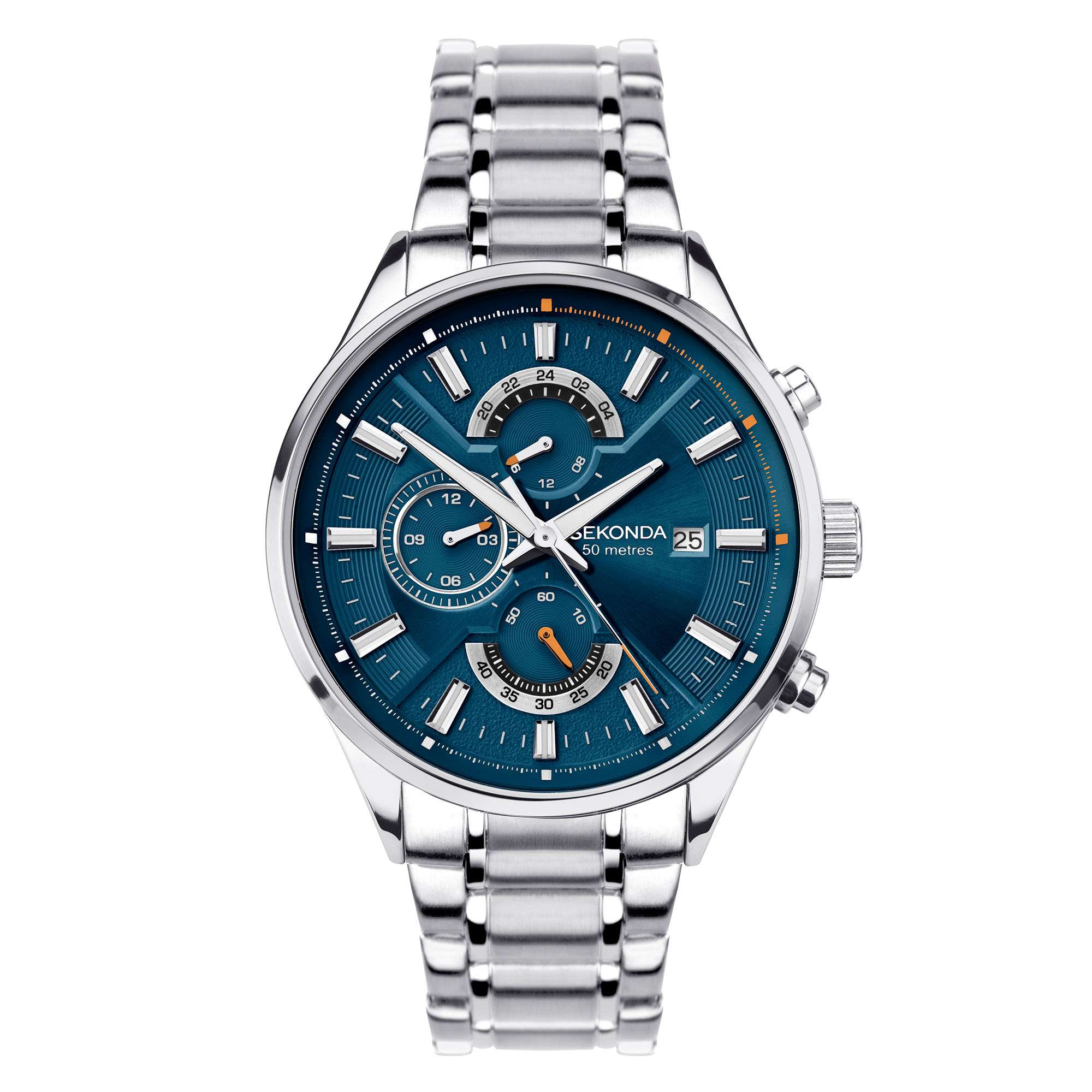 Sekonda Dress Quarz Blaues Zifferblatt Edelstahlarmband Herren Uhr 1839