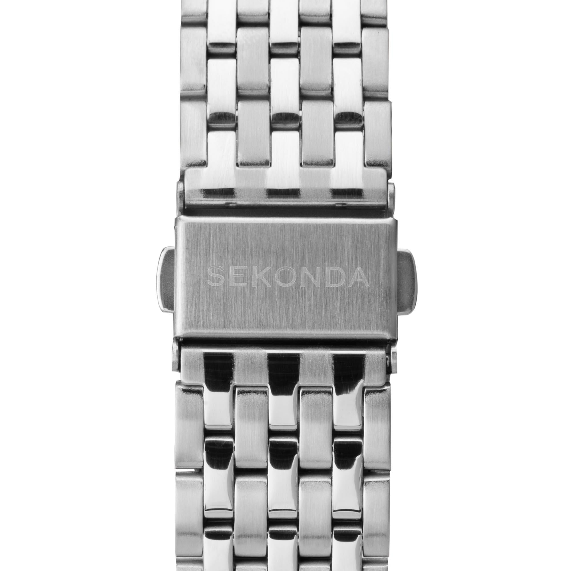 Sekonda Aviation Quarz Grünes Zifferblatt Edelstahl Armband Herren Uhr 1935