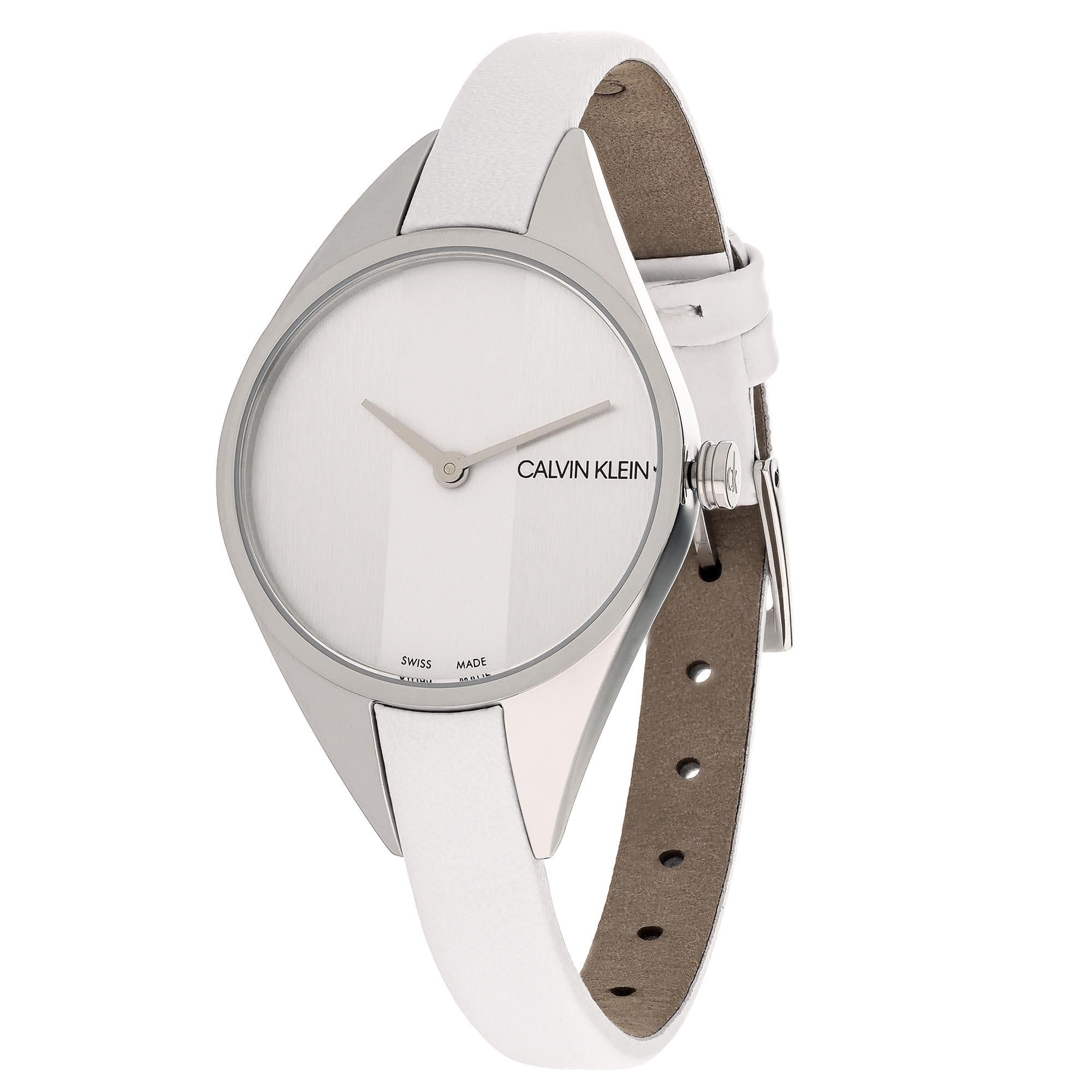 Calvin Klein Wavy Quarz Silbernes Zifferblatt Edelstahlarmband Damen Uhr K8P231L6