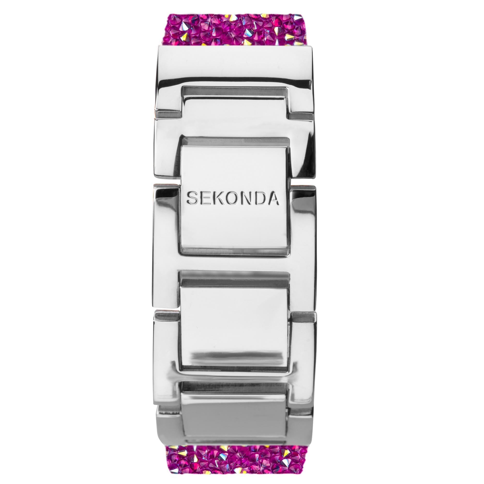 Seksy Dress Quarz Pinkes Zifferblatt Weißes Lederarmband Damen Uhr 2856