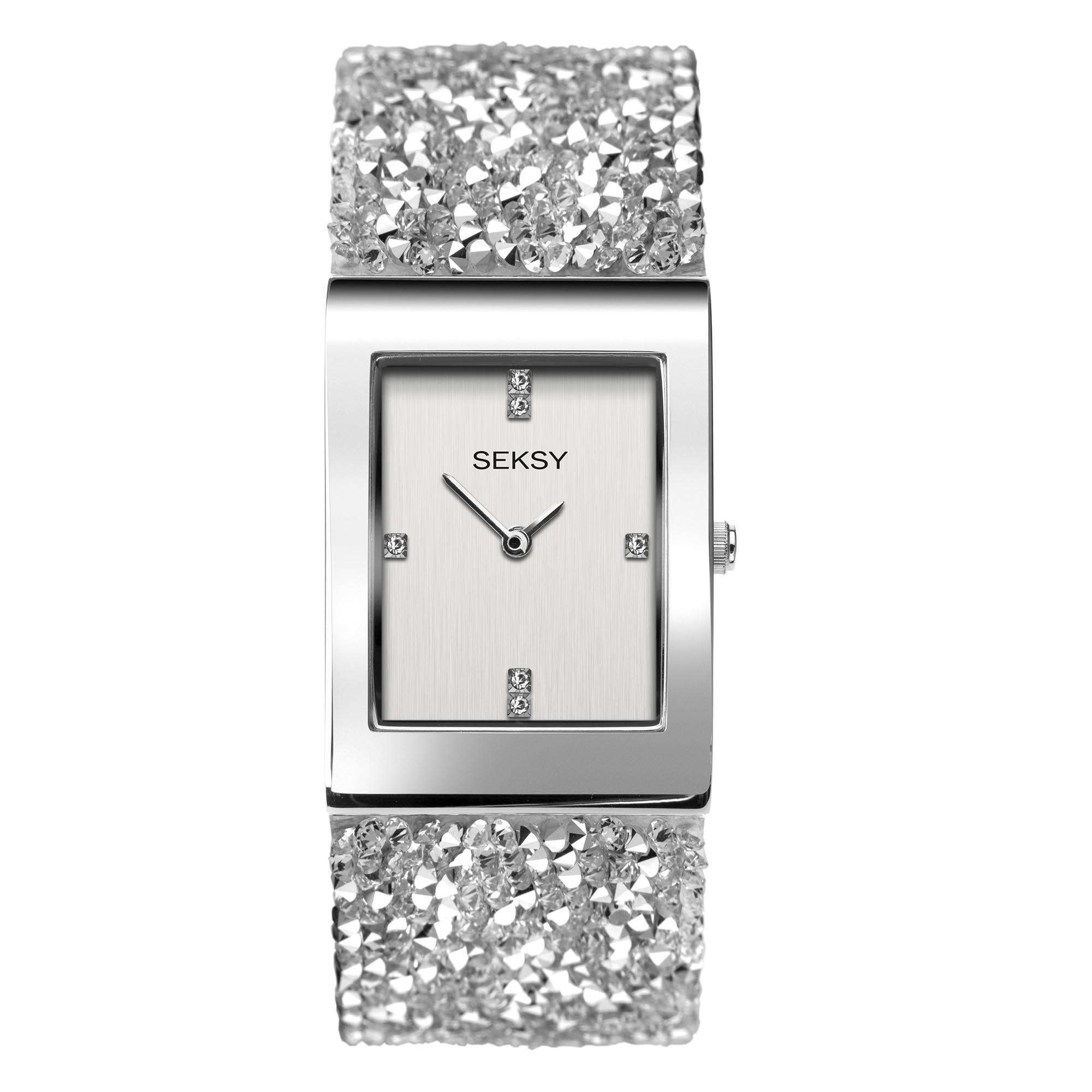 Seksy Dress Quartz Silbernes Zifferblatt Silbernes PVD Messing Armband Damen Uhr 2652