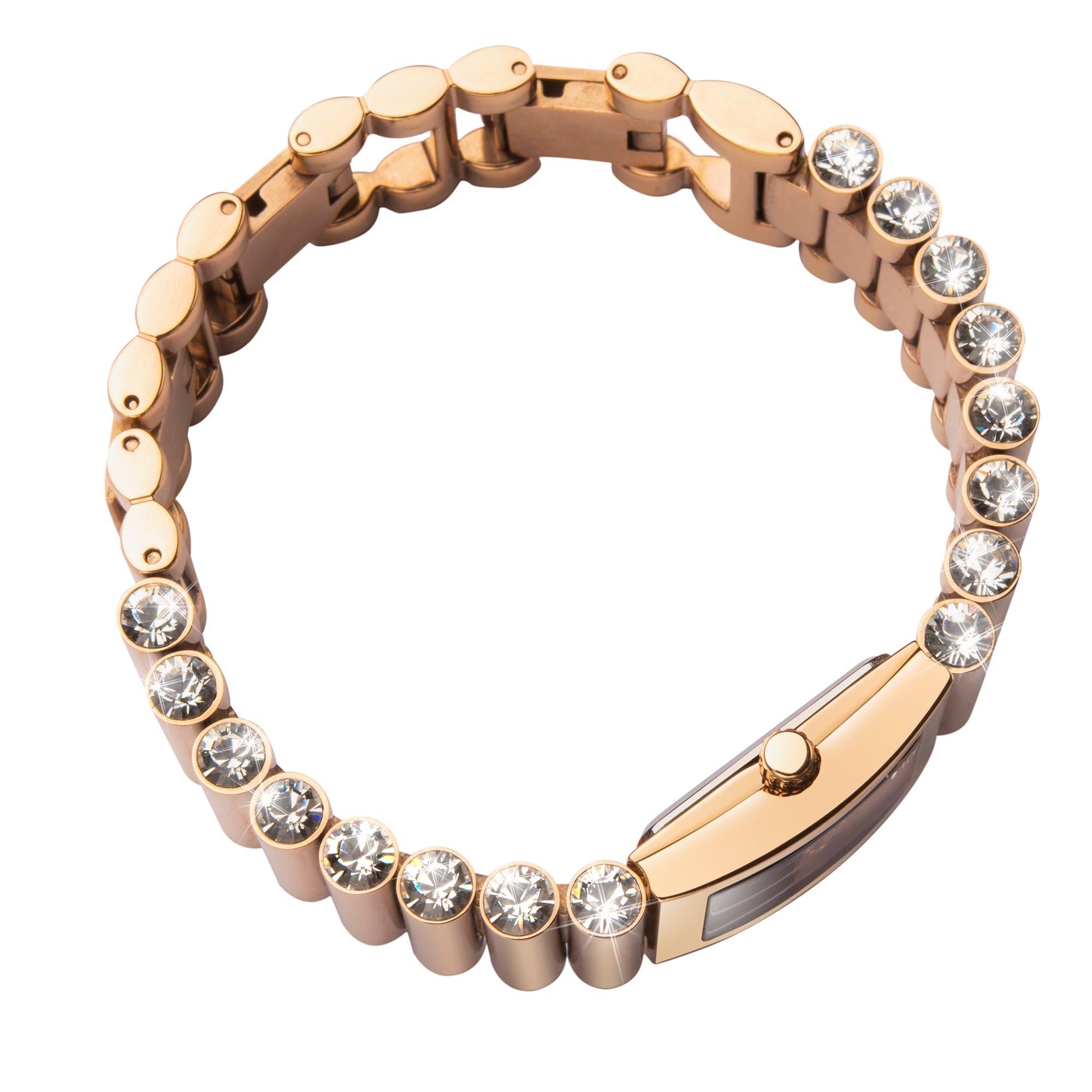 Seksy Edge Quartz Rose Gold Dial Rose Gold Stainless Steel Bracelet Ladies Watch 2868