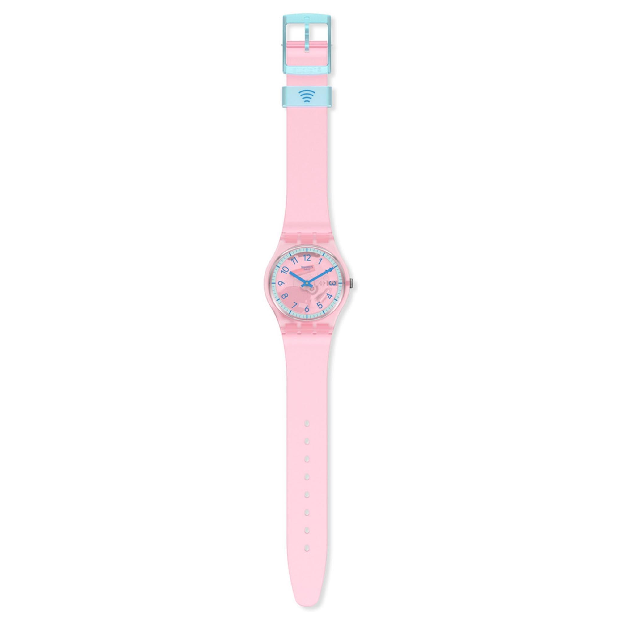 Swatch SwatchPAY! Pink Pay! Quarz Pinkes Zifferblatt Pinkes Silikonarmband Damen Uhr SVHP100-5300