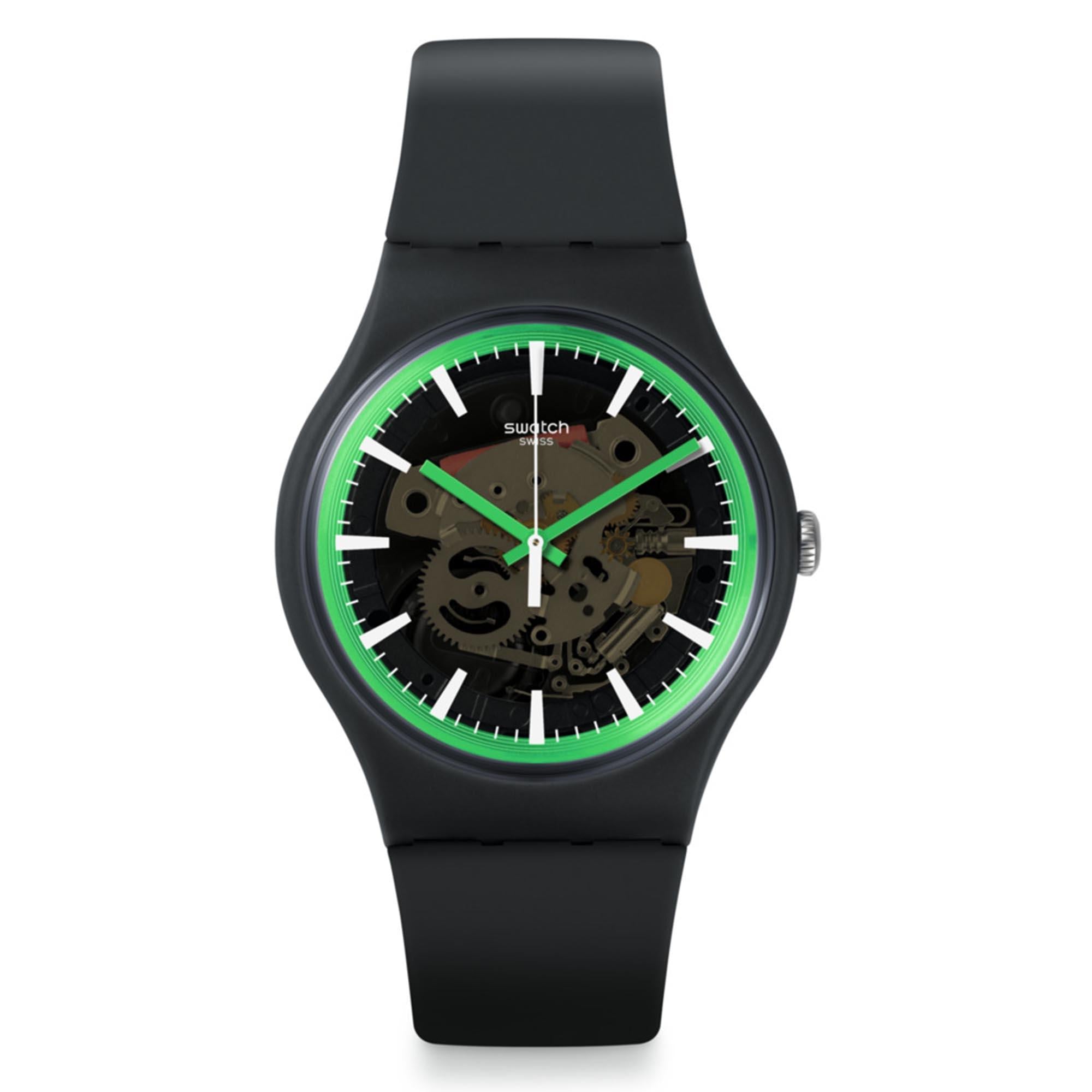 Swatch New Gent Quarz Graues Zifferblatt Graues Silikonarmband Uhr SVIM100-5300