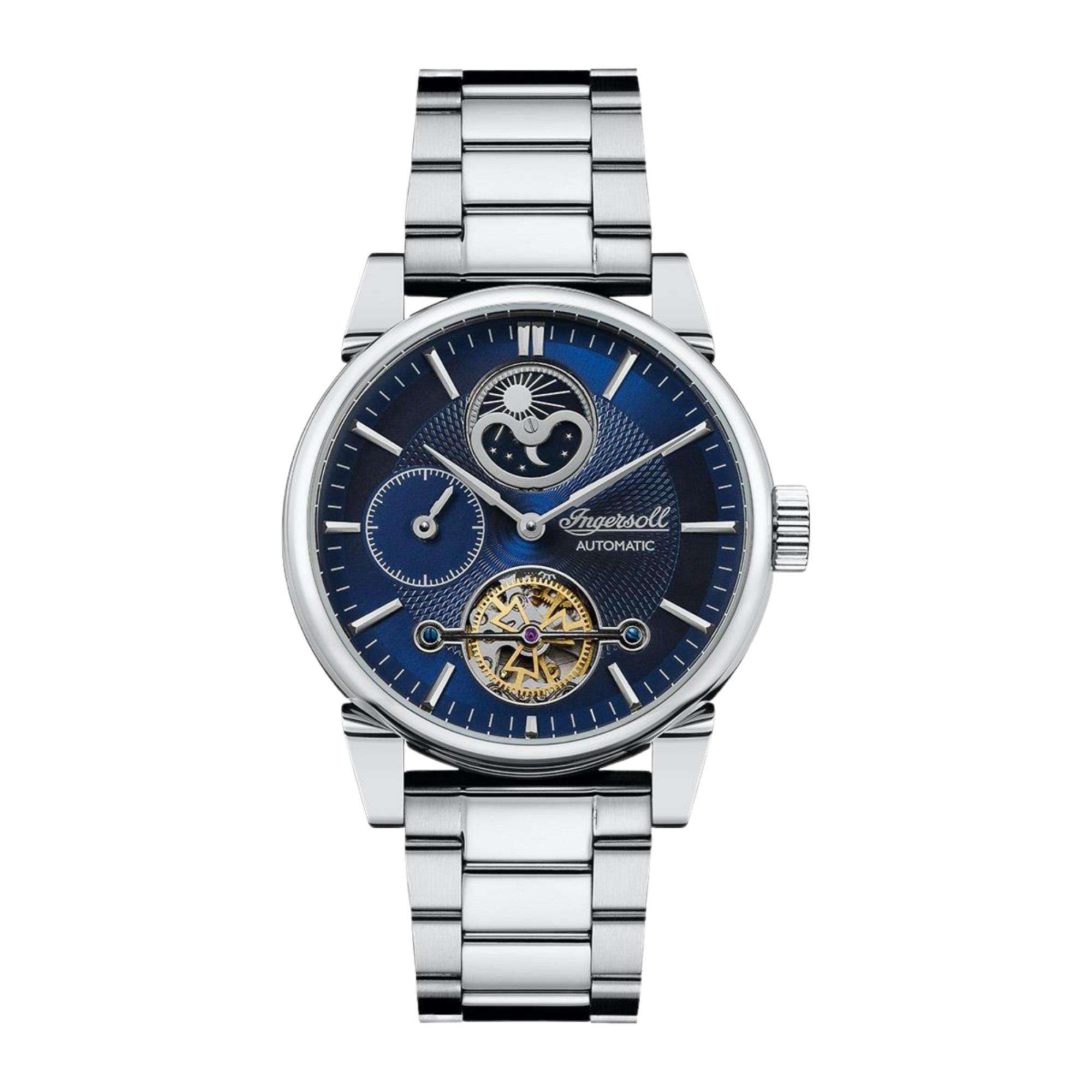 Ingersoll The Swing Automatik Blaues Zifferblatt Edelstahl Armband Herren Uhr I07501