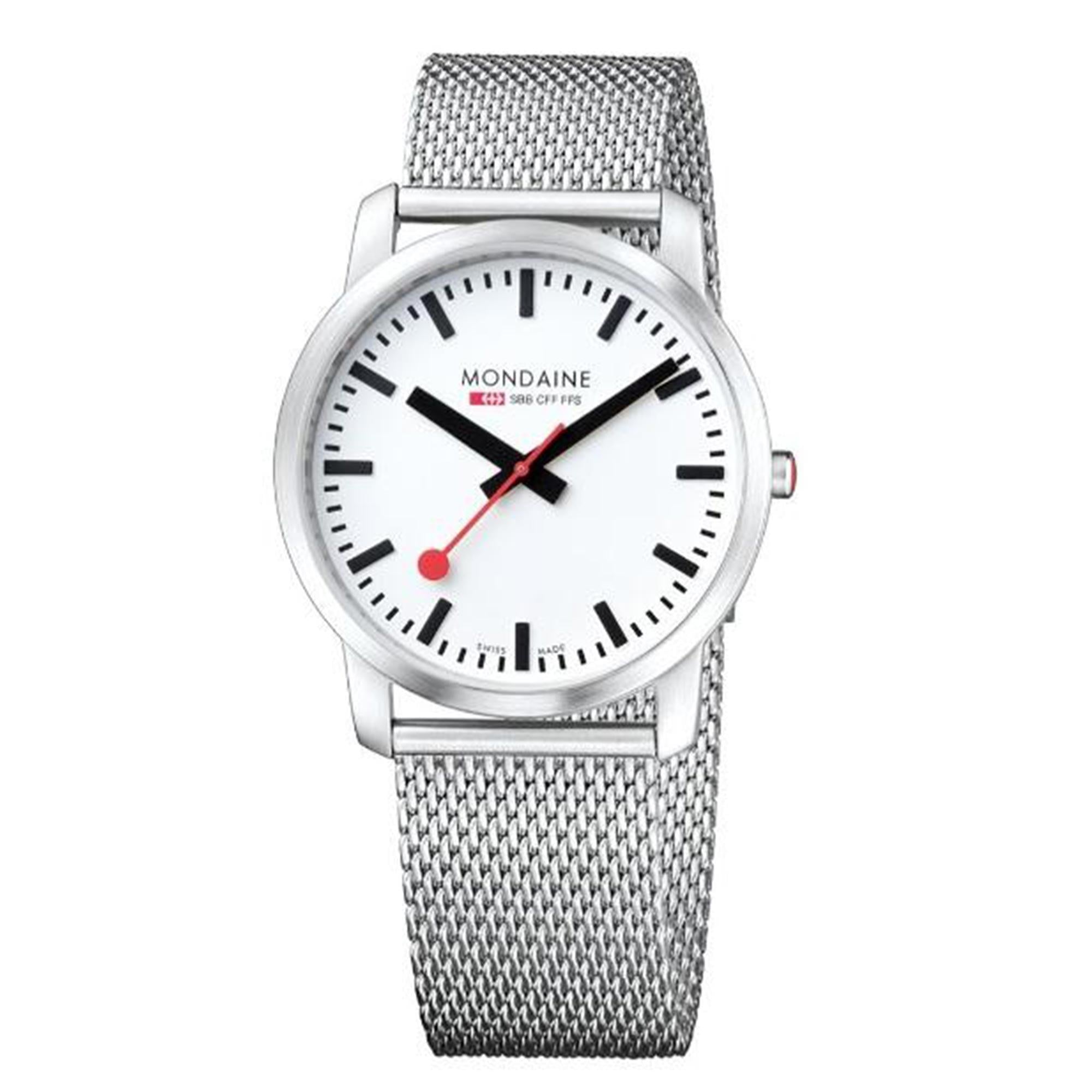 Mondaine Simply Elegant 40mm White Dial Steel Mens Quartz Watch A638.30350.16SBZ