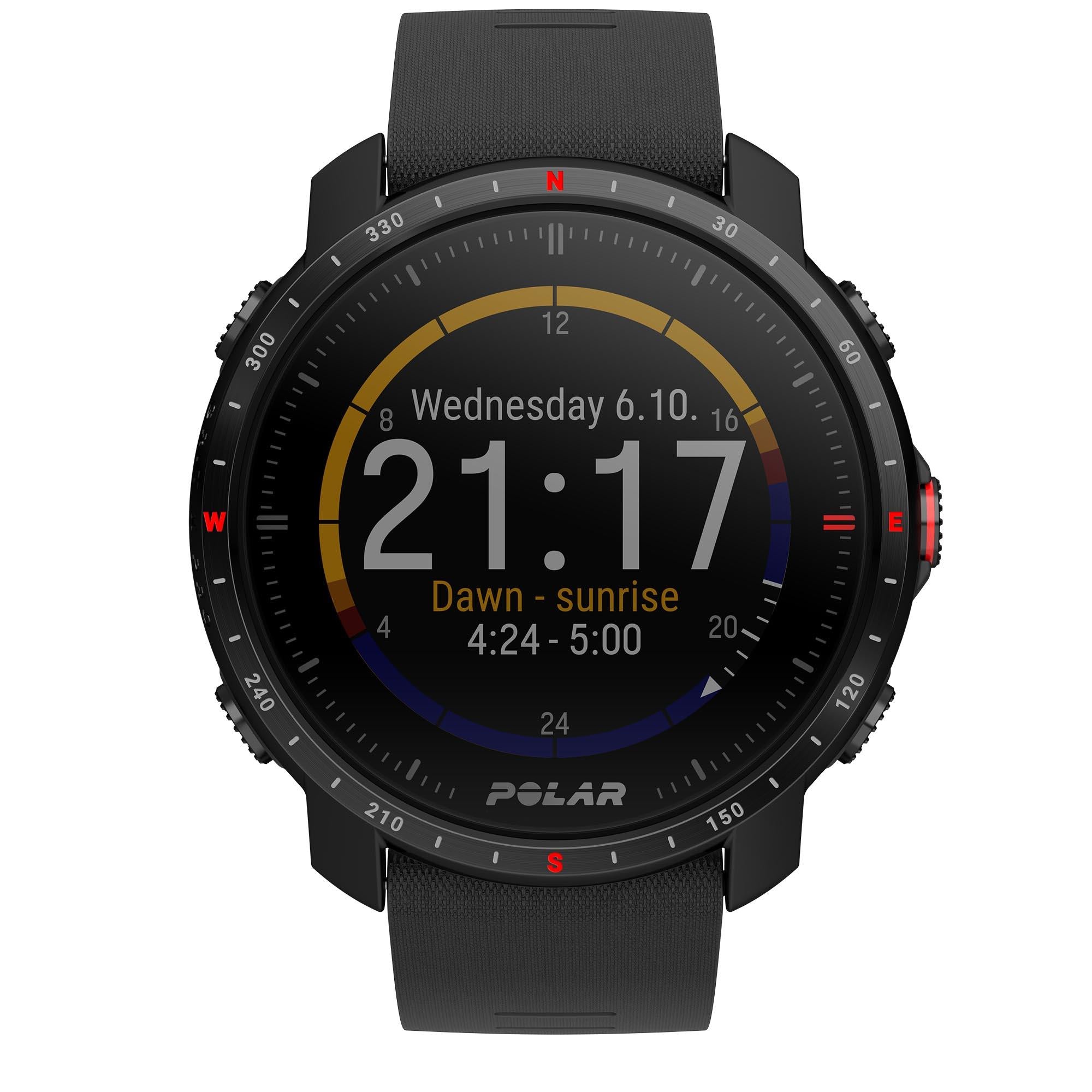Polar Grit X Pro Black DLC Quartz Black Dial Rubber Strap Watch 90085773