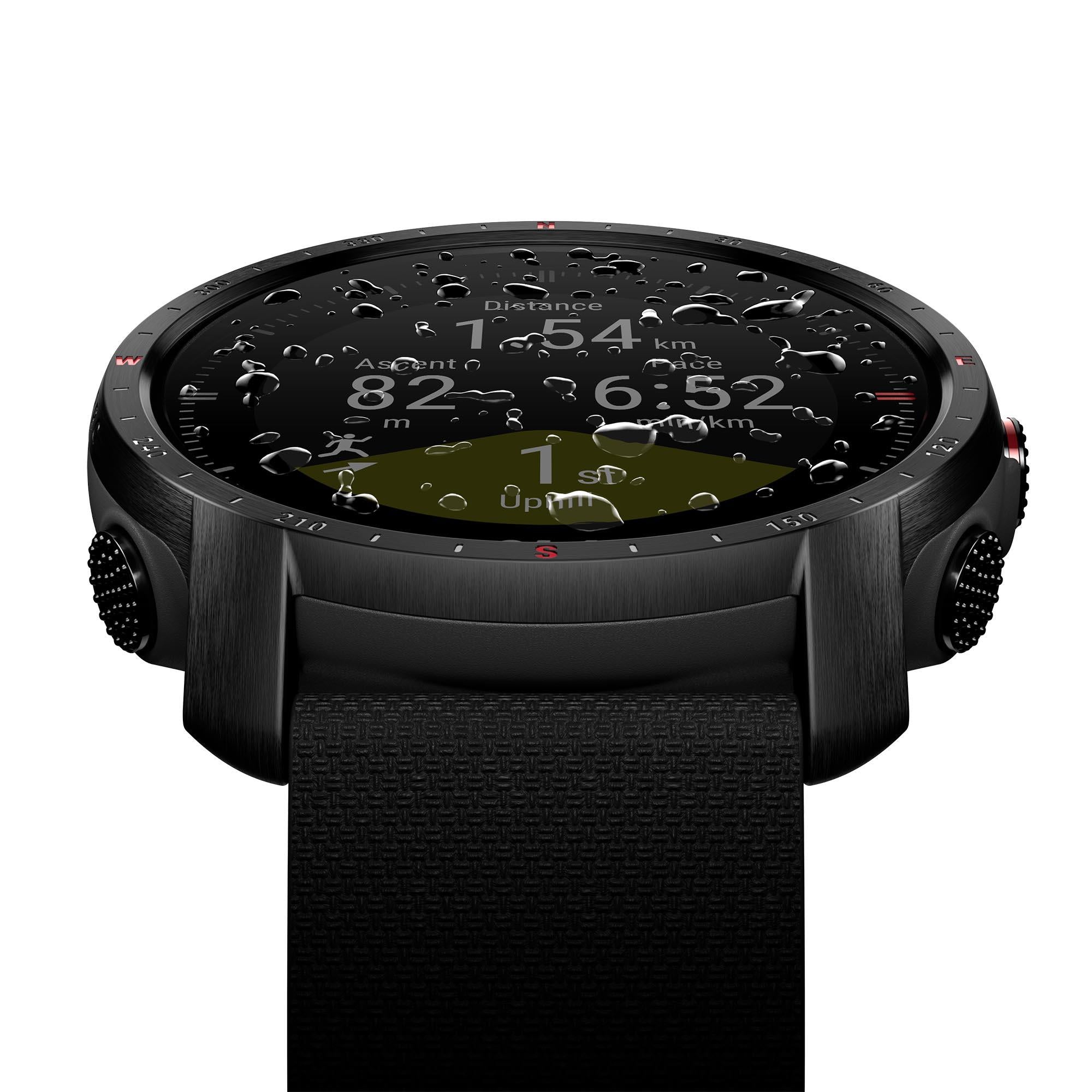 Polar Grit X Pro Black DLC Quartz Black Dial Rubber Strap Watch 90085773