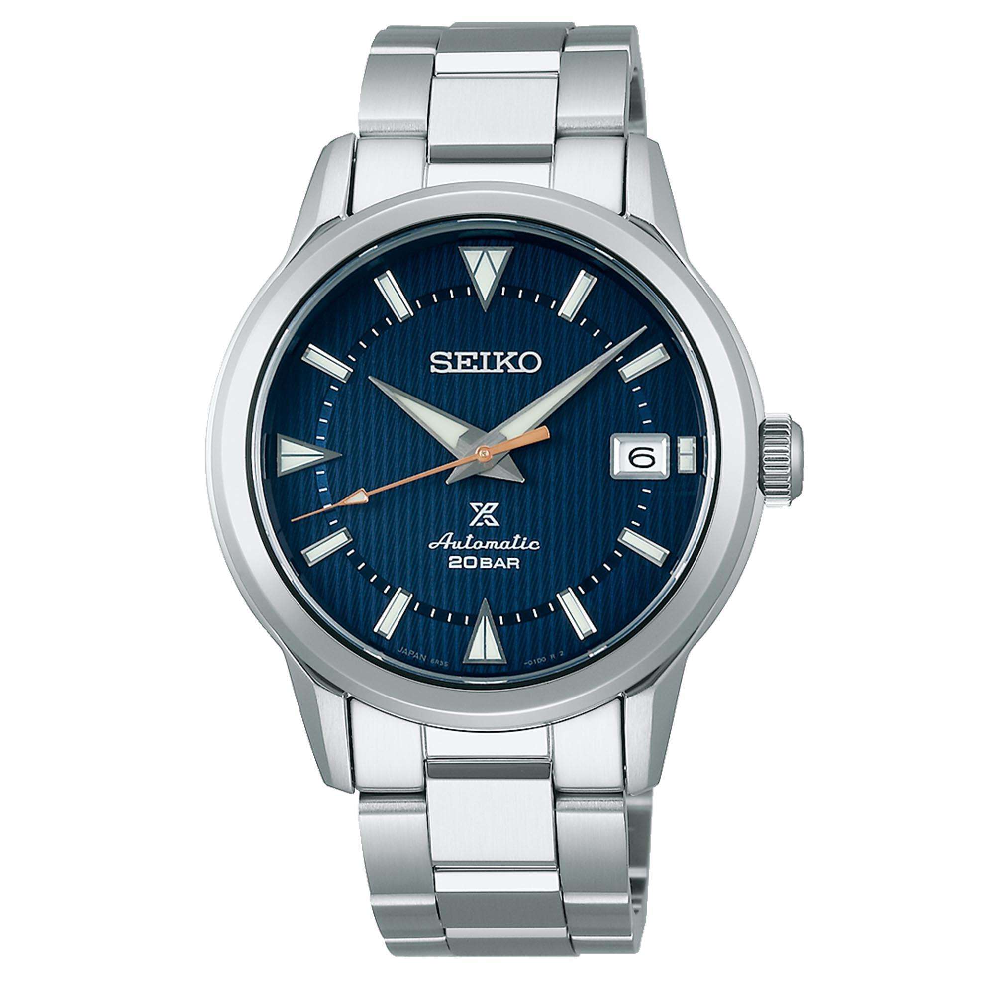 Seiko Prospex Deep Lake Alpinist Automatik Blaues Zifferblatt Edelstahlarmband Herren Uhr SPB249J1