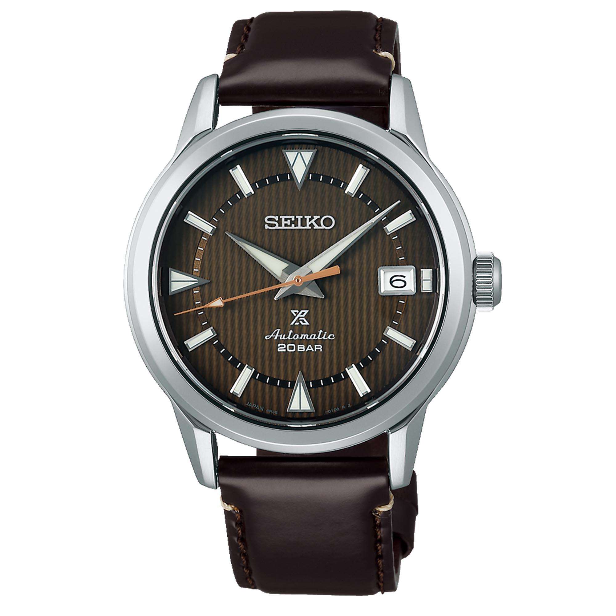 Seiko Prospex Forest Brown Alpinist Automatic Brown Dial Brown Leather Strap Men's Watch SPB251J1