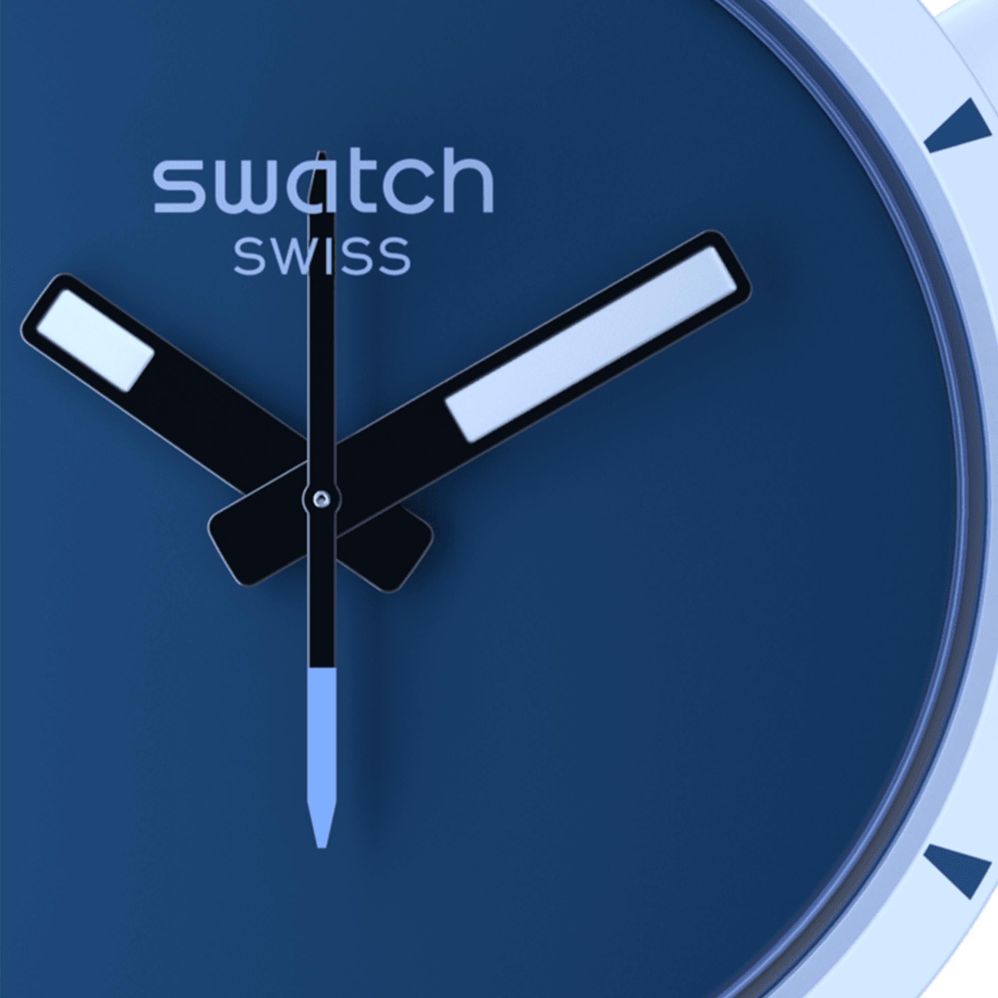 Big Bold Bioceramic Arctic Quartz Blue Dial Blue Silicone Watch SB03N102