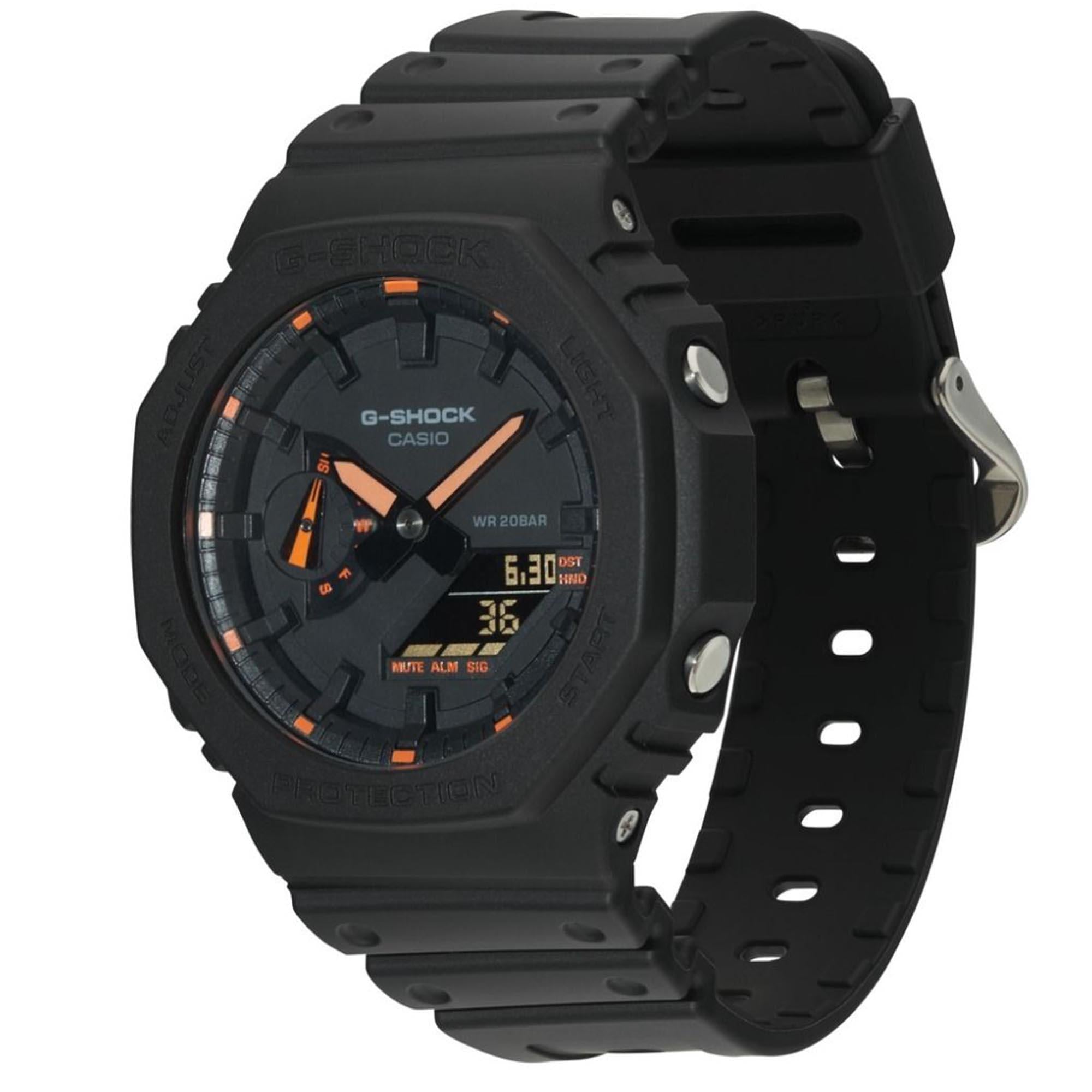Casio G-Shock Oktagon Serie ‘CasiOak’ Quarz Graues Zifferblatt Graues Silikonarmband Herren Uhr GA-2100-1A4ER