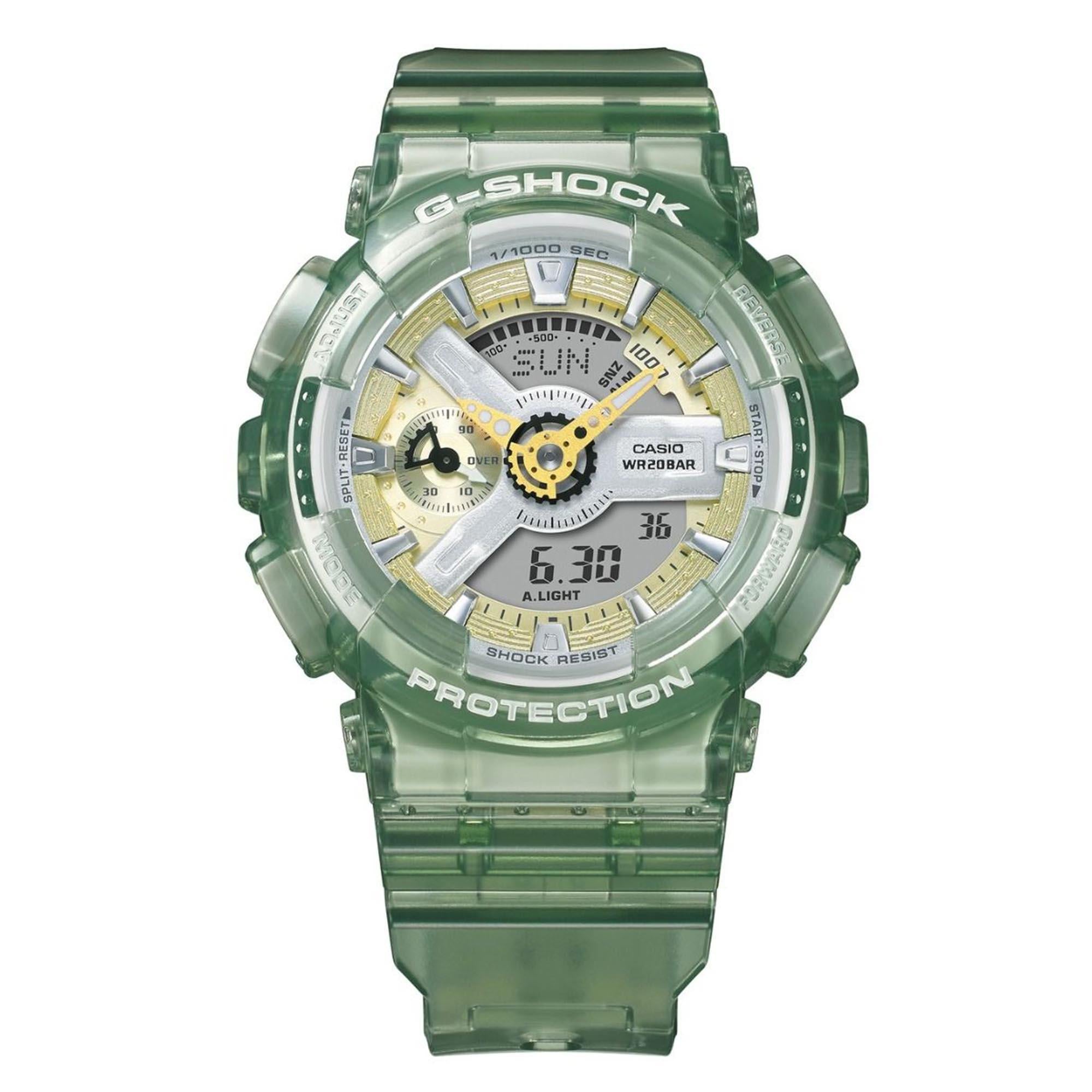 Casio G-Shock Quarz Grünes Zifferblatt Grünes Silikonarmband Uhr GMA-S110GS-3AER