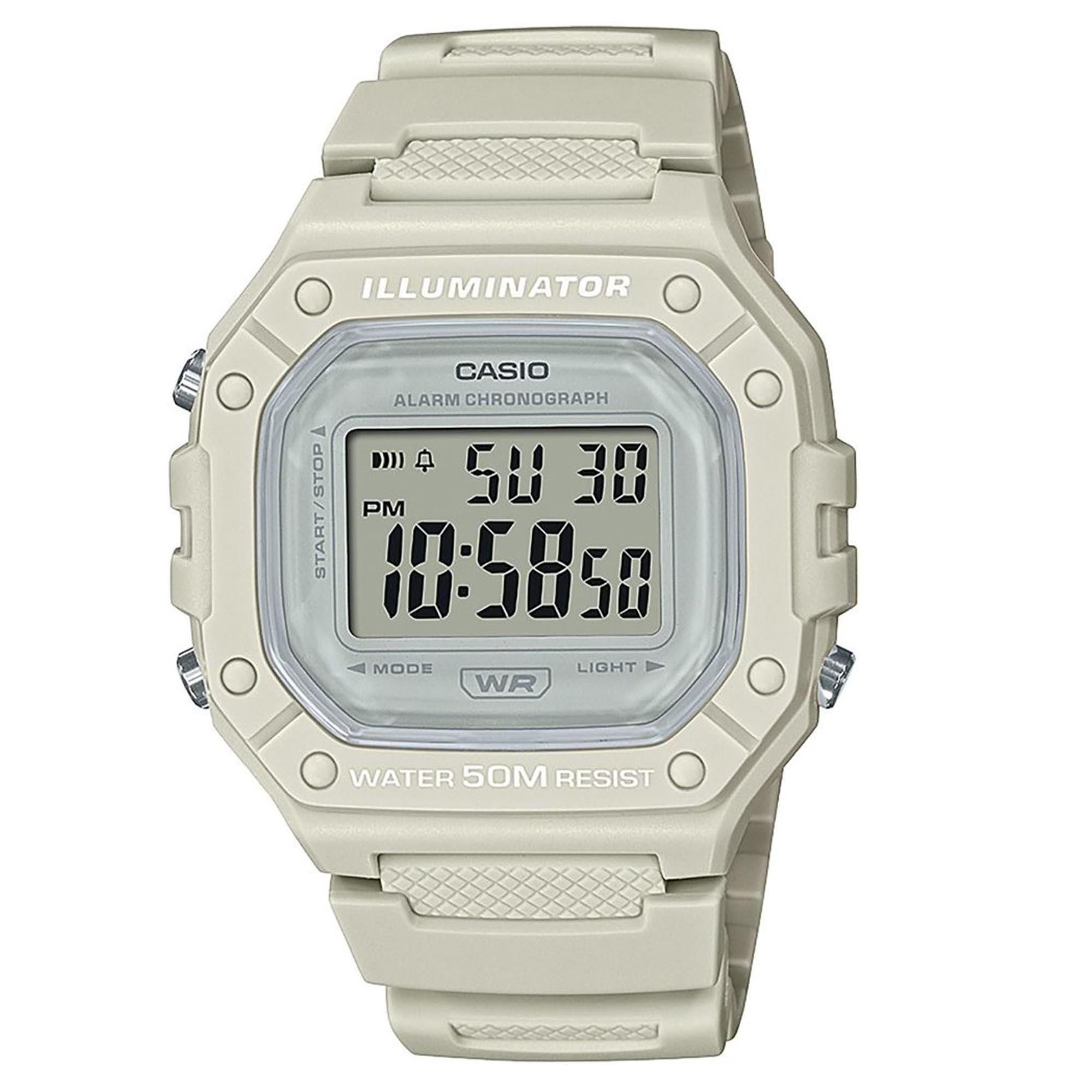 Casio Collection Digitale Quarz Harz Armband Uhr W-218HC-8AVEF