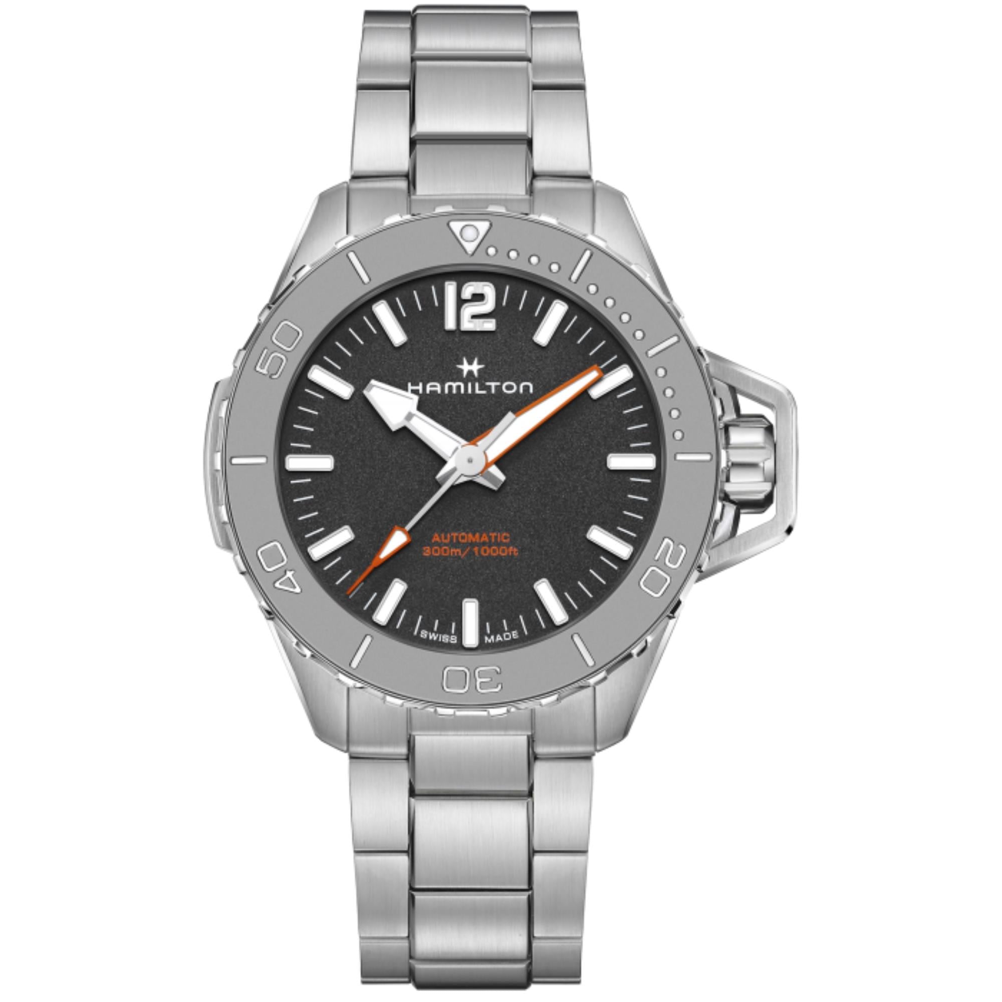 Hamilton Khaki Navy 46mm Schwarzes Zifferblatt Stahl Herren Automatik Uhr H77815130