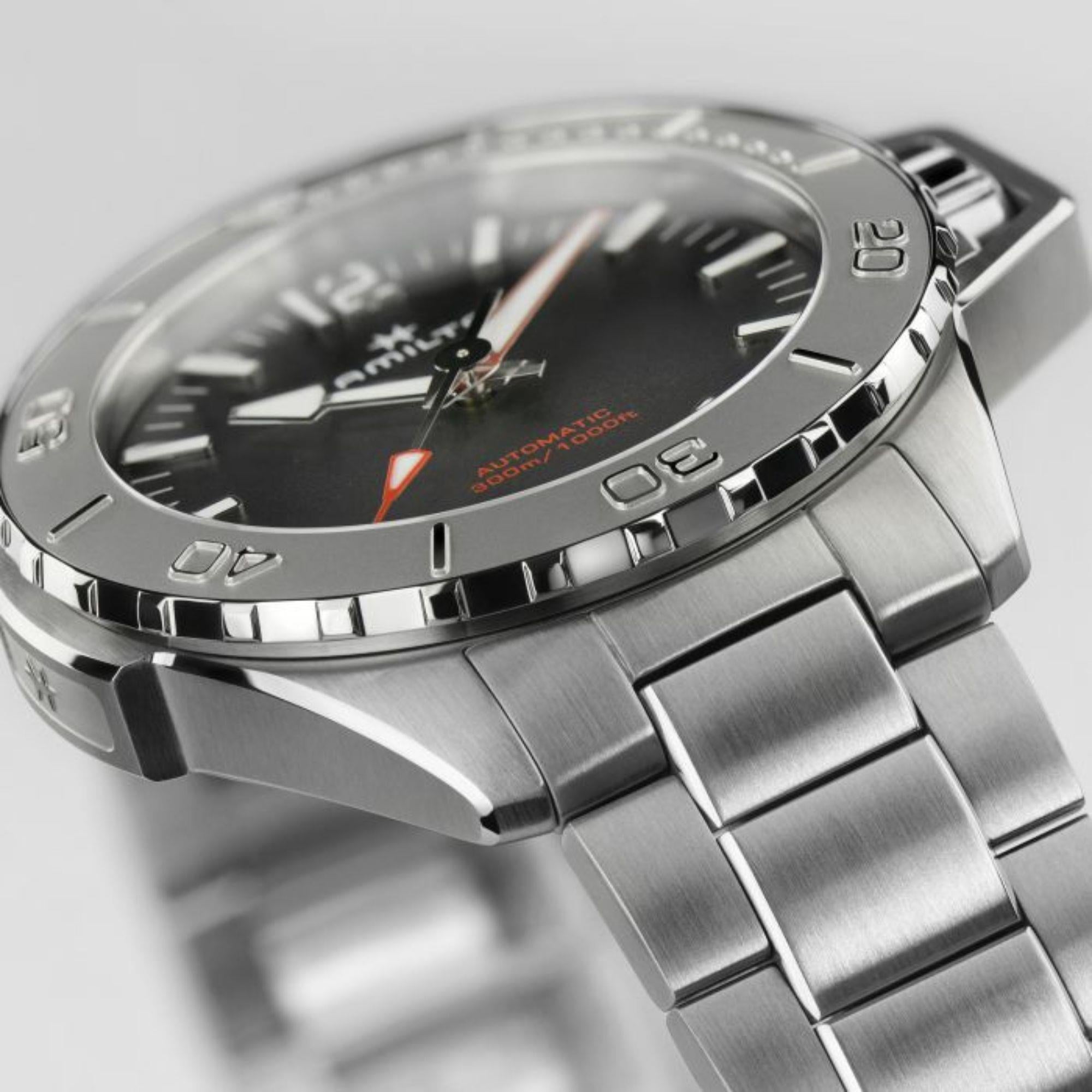 Hamilton Khaki Navy 46mm Schwarzes Zifferblatt Stahl Herren Automatik Uhr H77815130