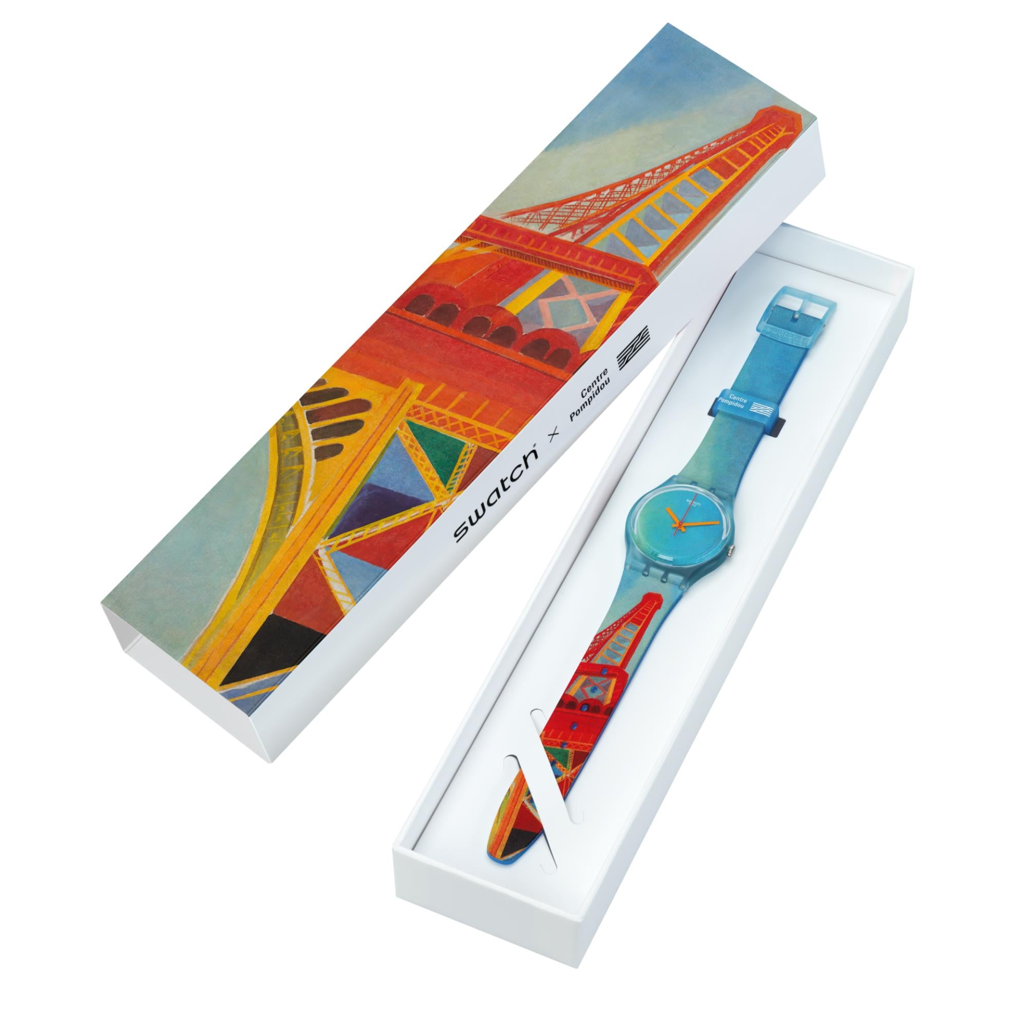 Swatch Original Gents Centre Pompidou Eiffelturm von Robert Delaunay Quarz Uhr GZ357