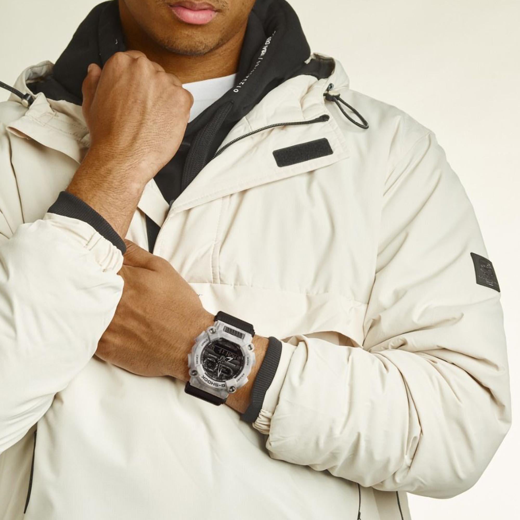 Casio G-Shock Snow Camo Series Quartz Black Dial Grey Resin Strap Mens Watch GA-900GC-7AER