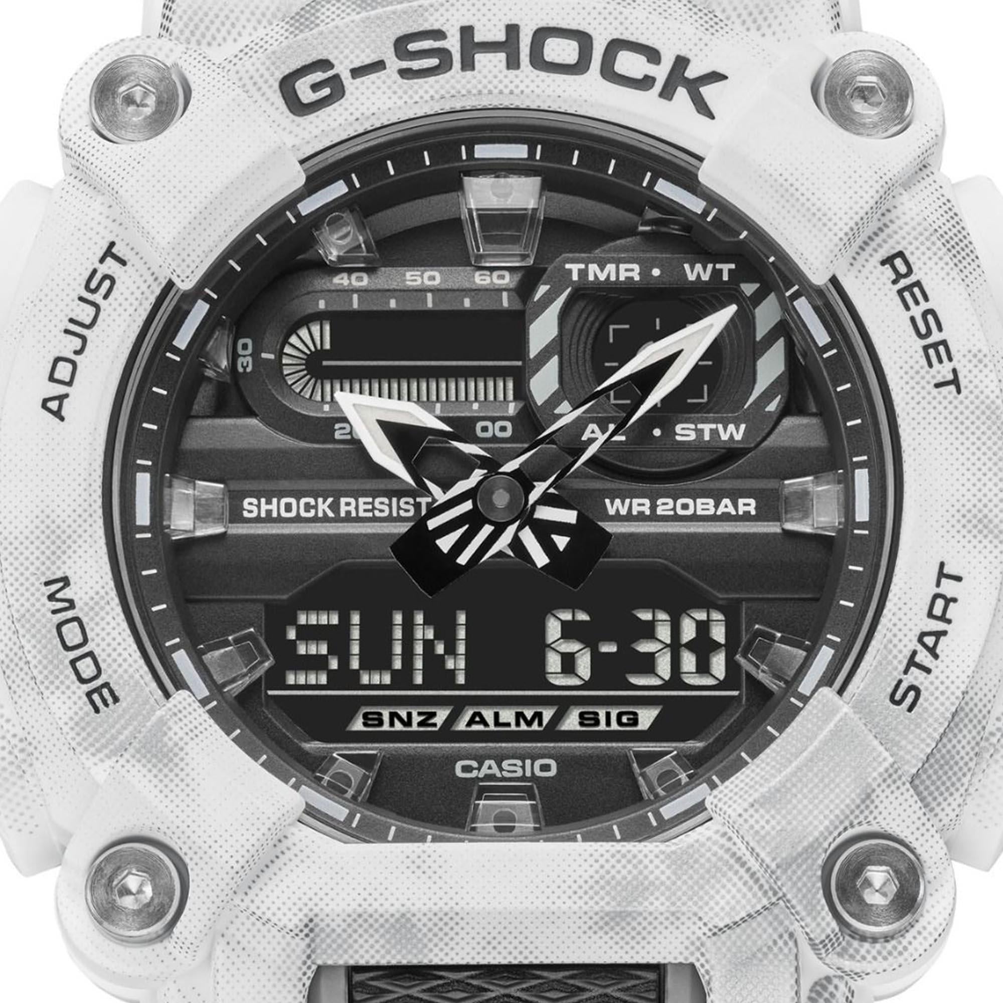 Casio G-Shock Snow Camo Series Quartz Black Dial Grey Resin Strap Mens Watch GA-900GC-7AER