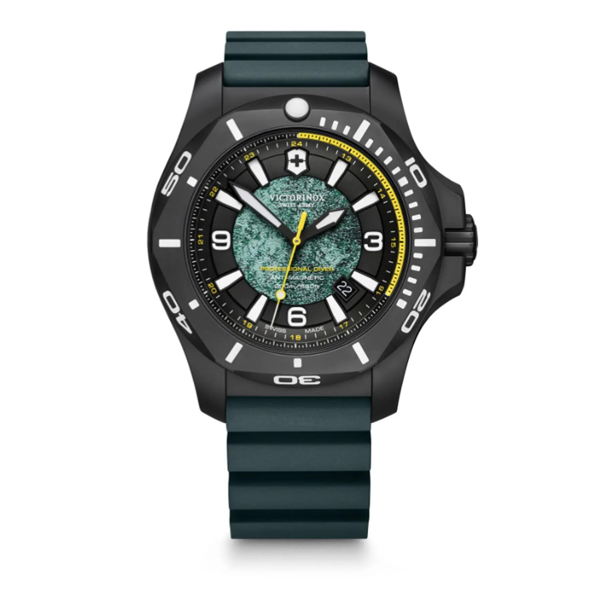 Victorinox I.N.O.X 45mm Professionelle Taucher Limited Edition Schwarzes Zifferblatt Gummi Herren Quarz Uhr 241957.1