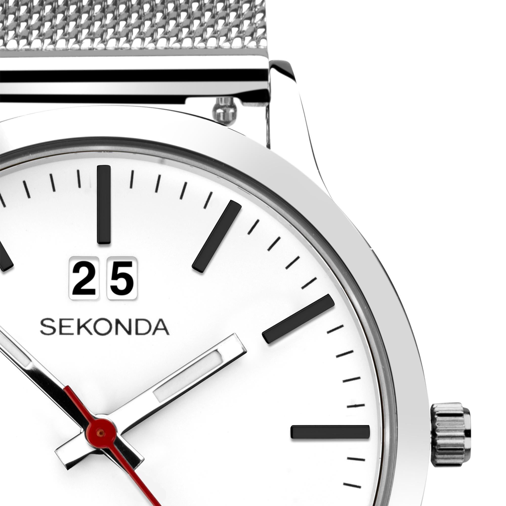 Sekonda Classic Quartz White Dial Milanese Bracelet Men's Watch 1940