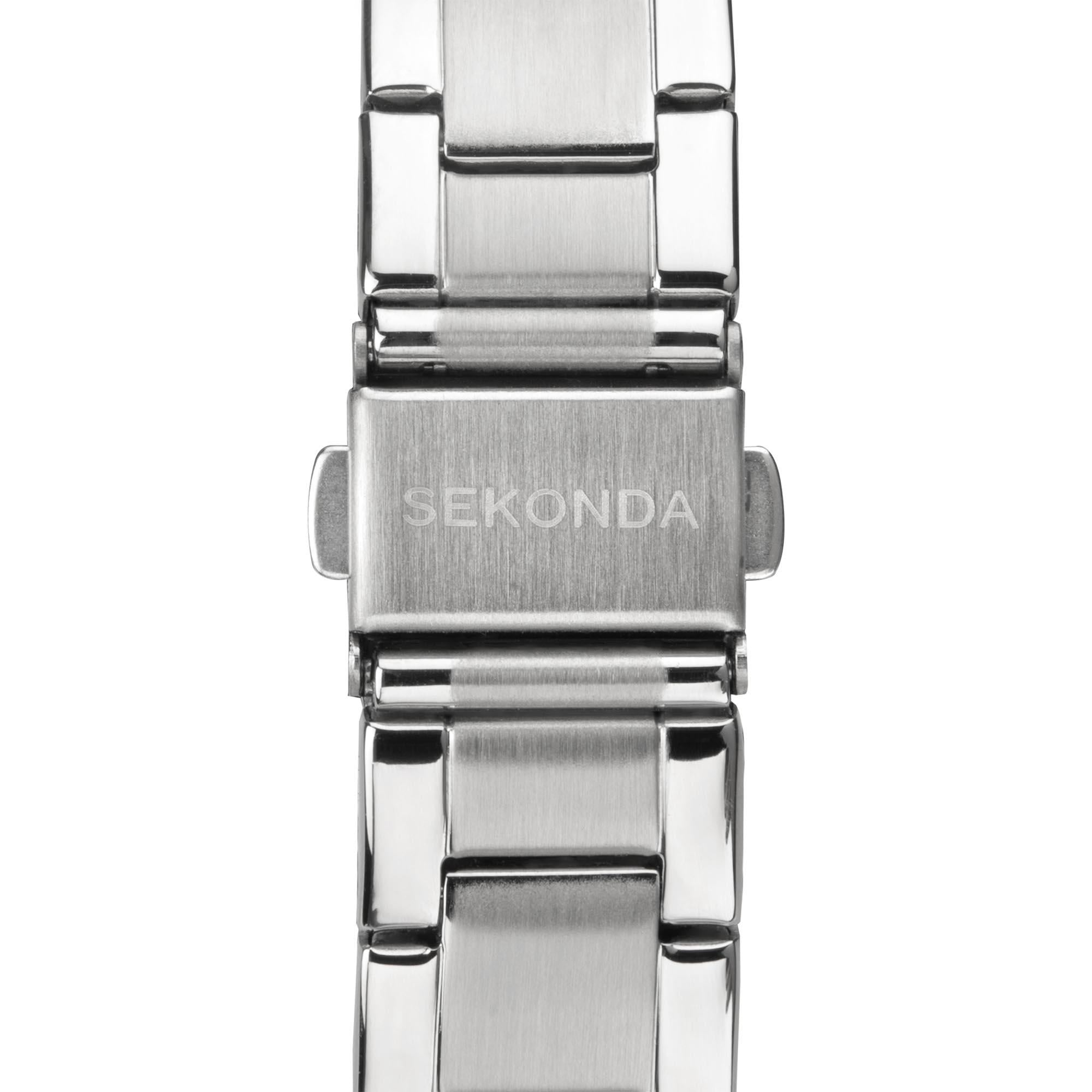 Sekonda ColourPop Quarz Schwarze Zifferblatt Edelstahlarmband Damen Uhr 40364