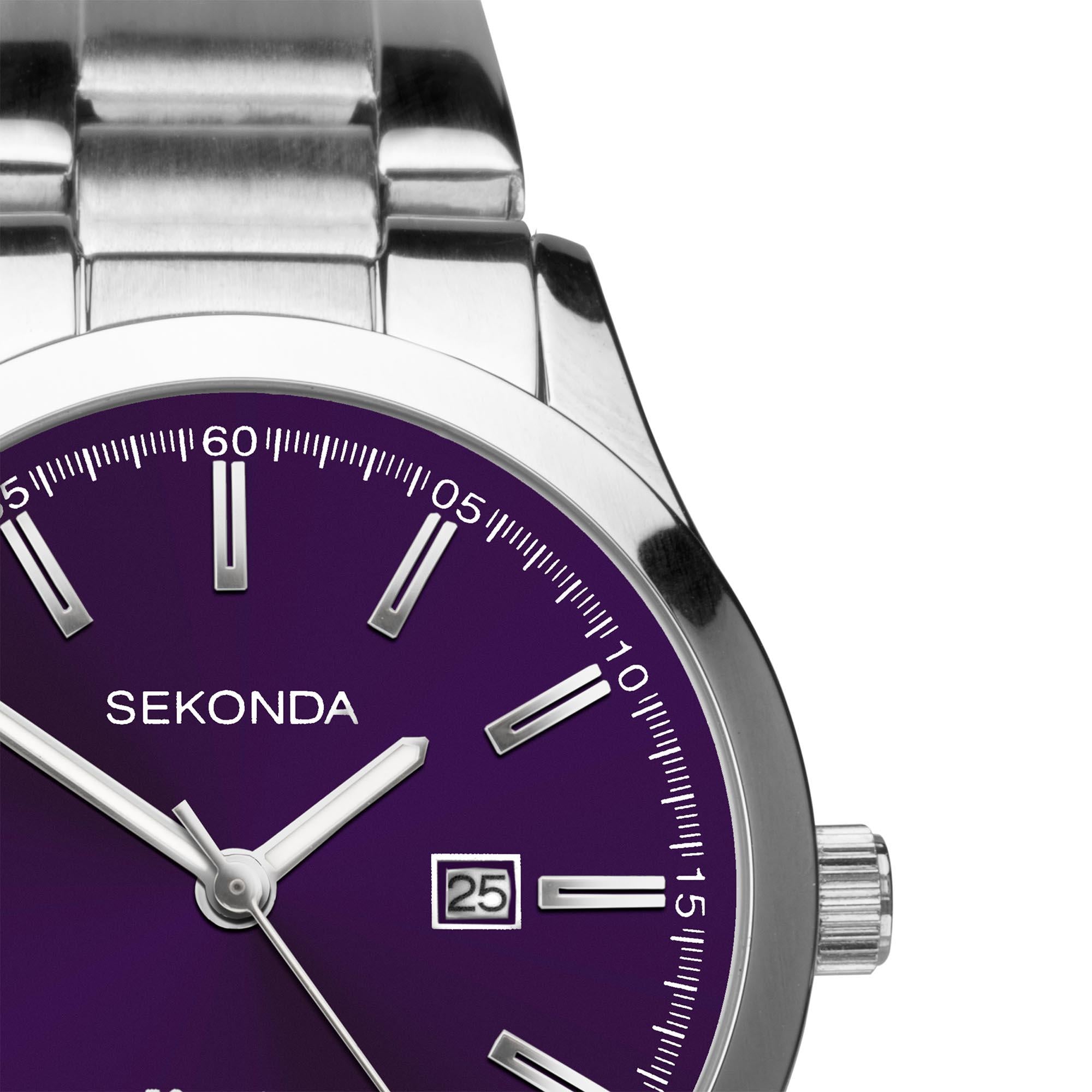 Sekonda ColourPop Quarz Marine Zifferblatt Edelstahlarmband Damen Uhr 40366
