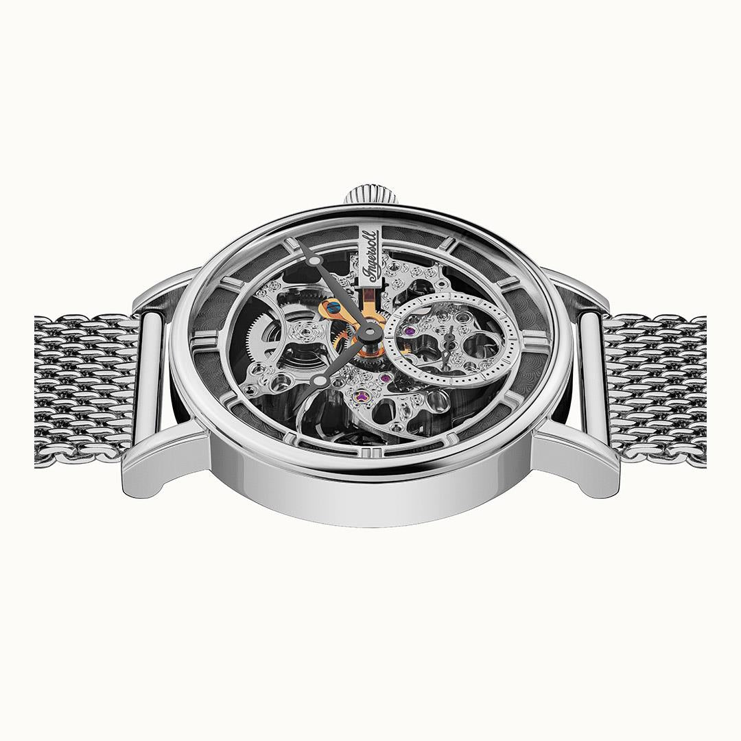 Ingersoll The Herald Automatik Graues Zifferblatt Mailänder Armband Herren Uhr I00405B