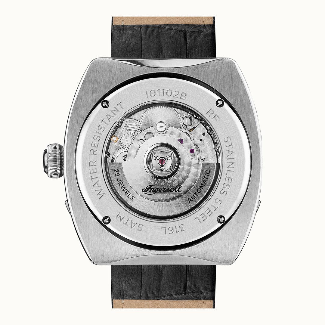 Ingersoll The Michigan Automatic Black Dial Black Leather Strap Men's Watch I01102B