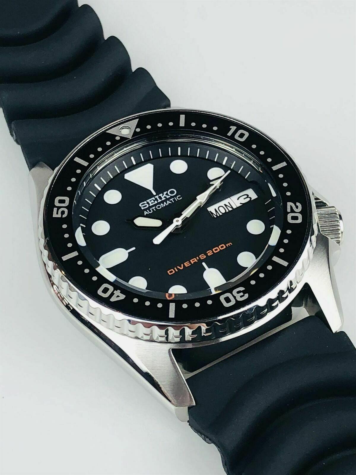 Seiko Diver's Automatic Black Dial Black Rubber Strap Men's Watch SKX013K1