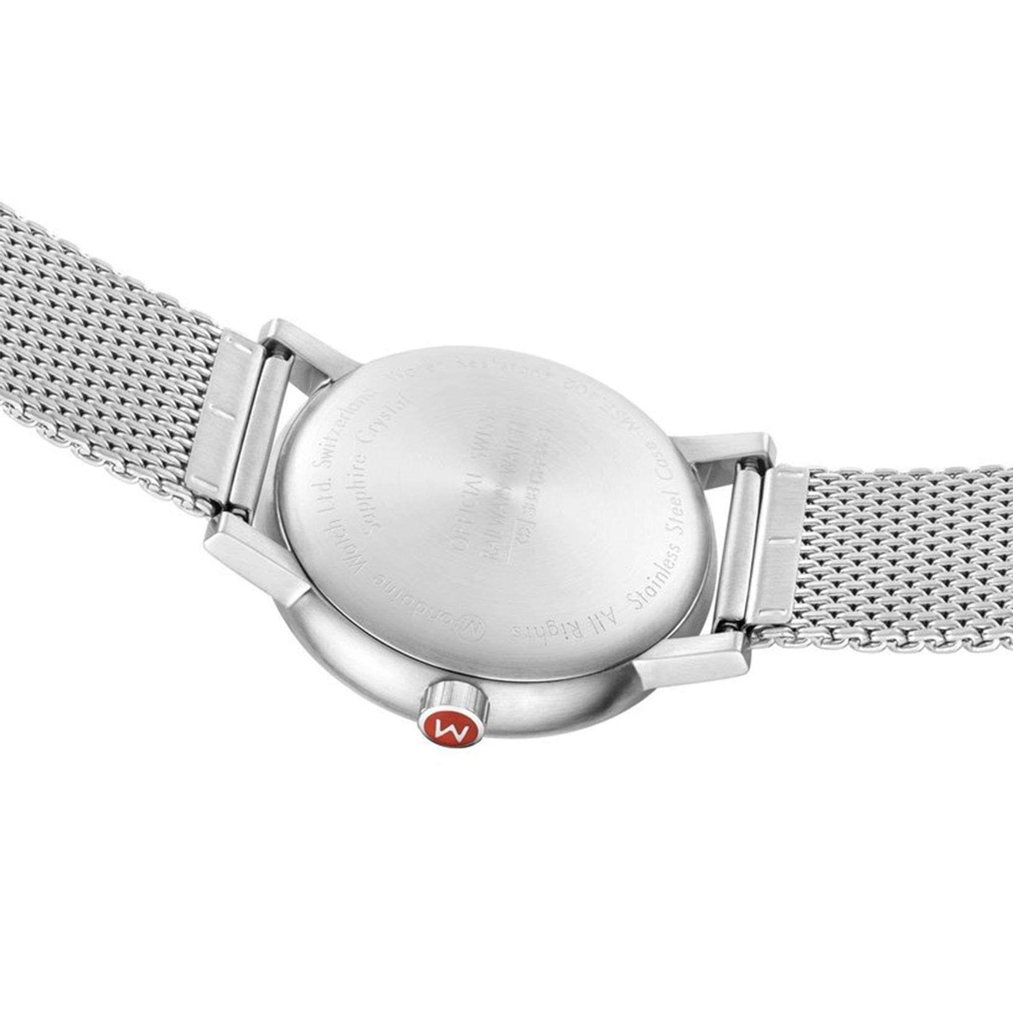 Mondaine evo2 Big Stainless Steel Case Stainless Steel Mesh Bracelet White Dial Men's Watch MSE.40210.SM