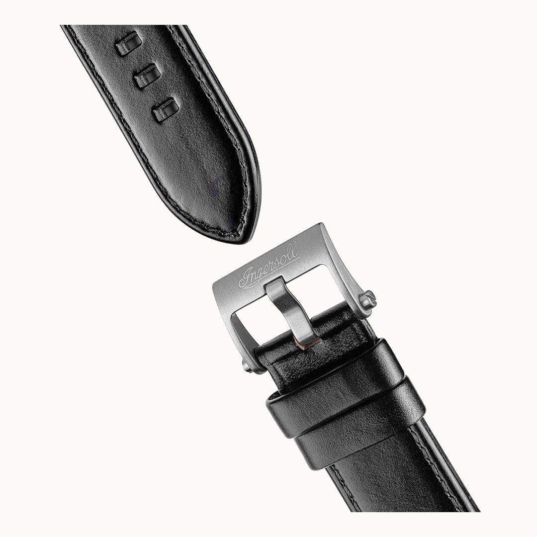 Ingersol The Motion Automatische Schwarze Zifferblatt Lederarmband Herren Uhr I11702B