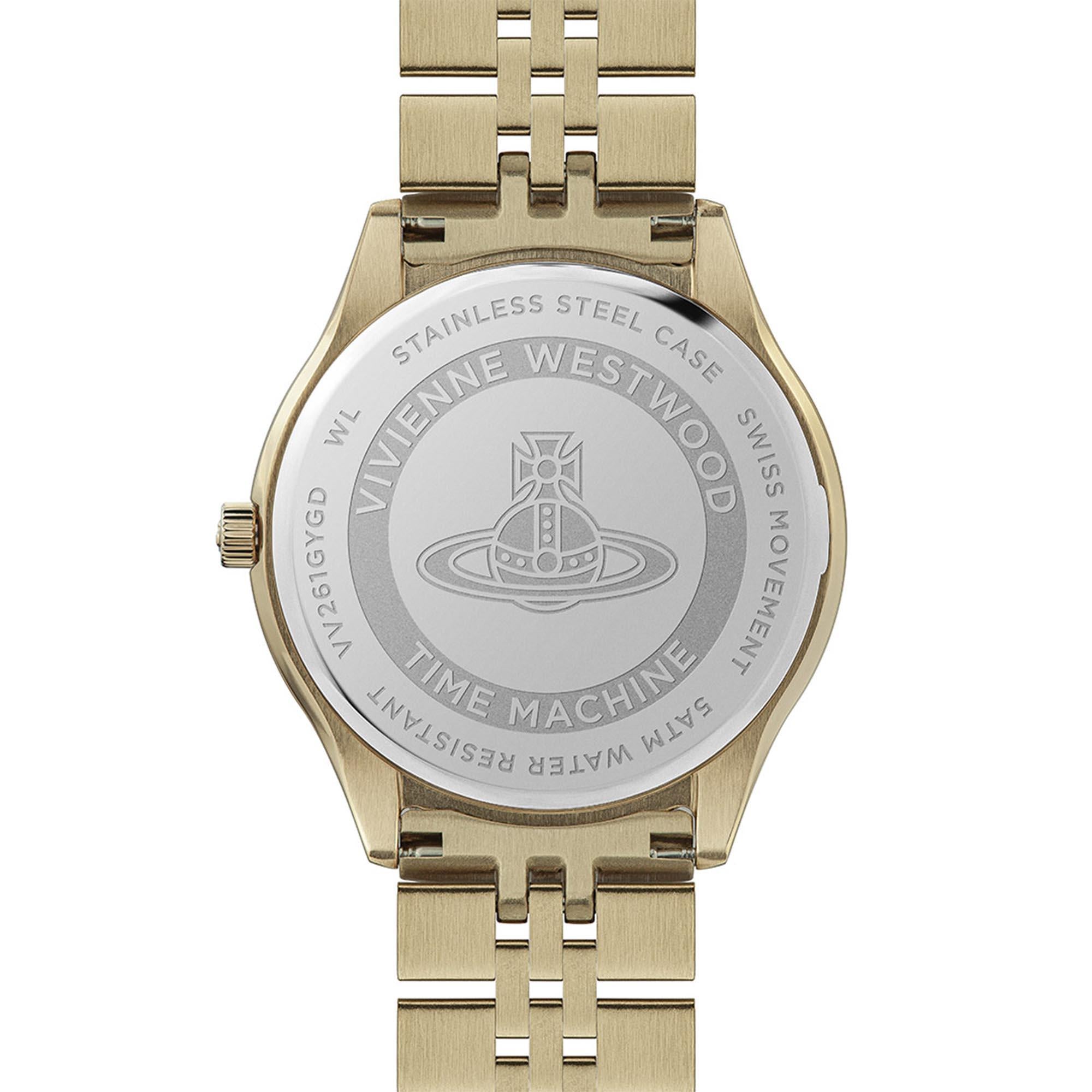 Vivienne Westwood Camberwell Quarz Graues Zifferblatt Gold Edelstahlarmband Damen Uhr VV261GYGD