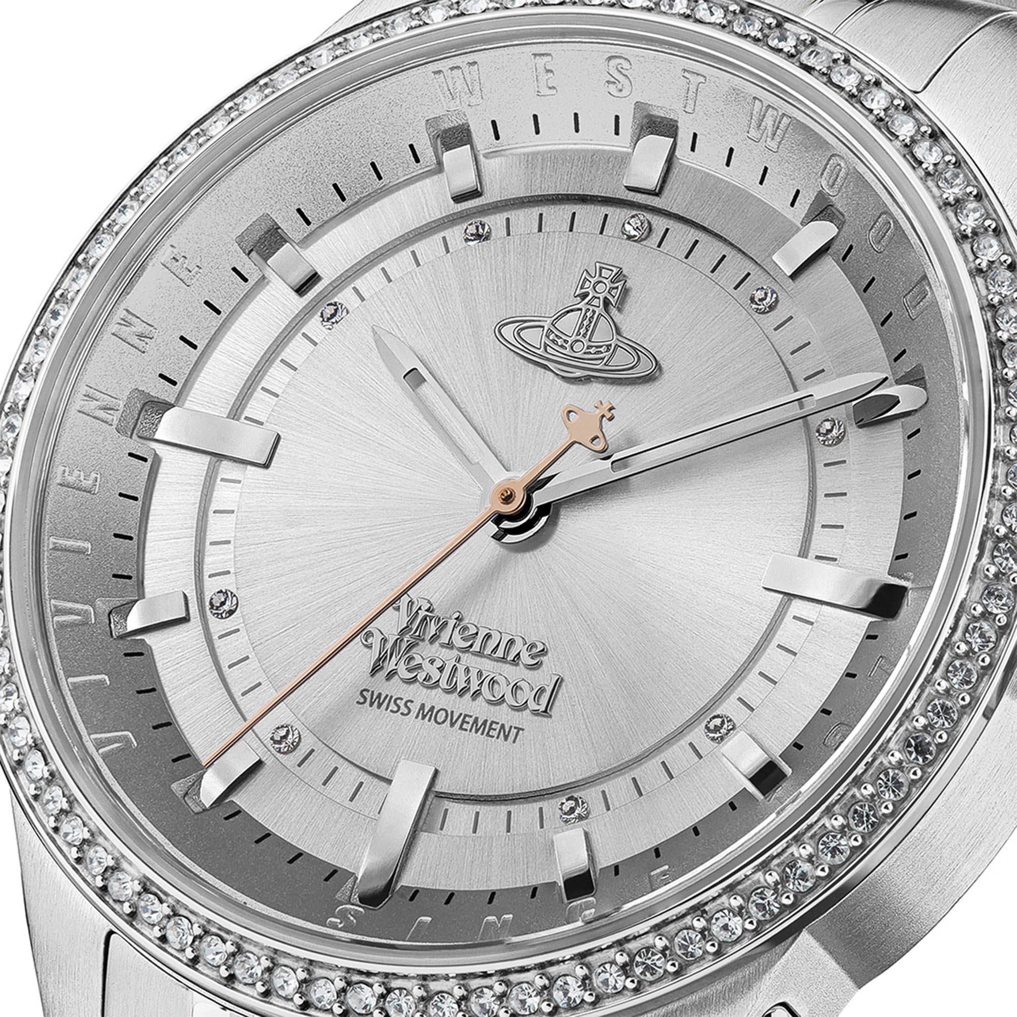Vivienne Westwood East End Quarz Silbernes Zifferblatt Edelstahlarmband Damen Uhr VV262WSSR