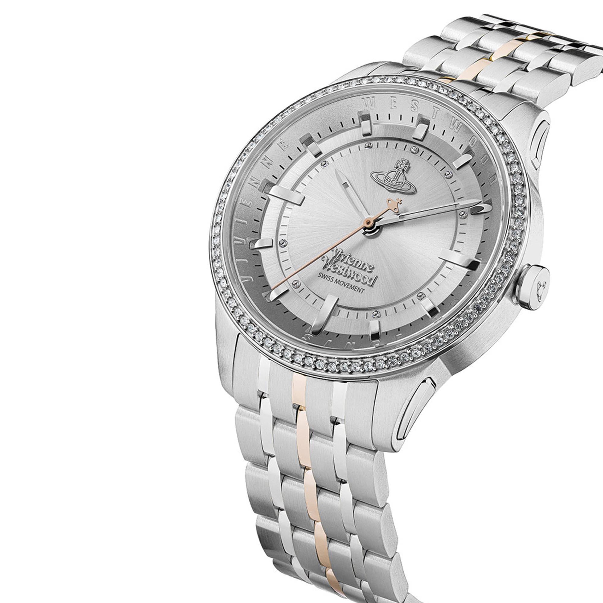 Vivienne Westwood East End Quarz Silbernes Zifferblatt Edelstahlarmband Damen Uhr VV262WSSR